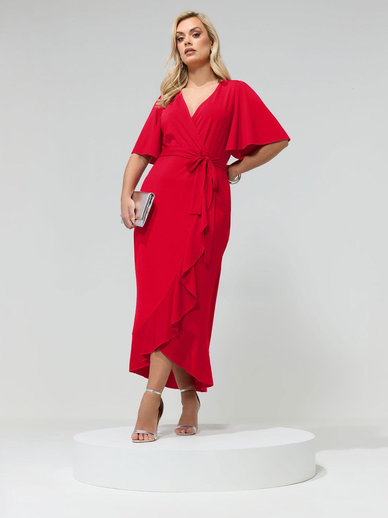 yours-curve-wrap-ruffle-dressfront