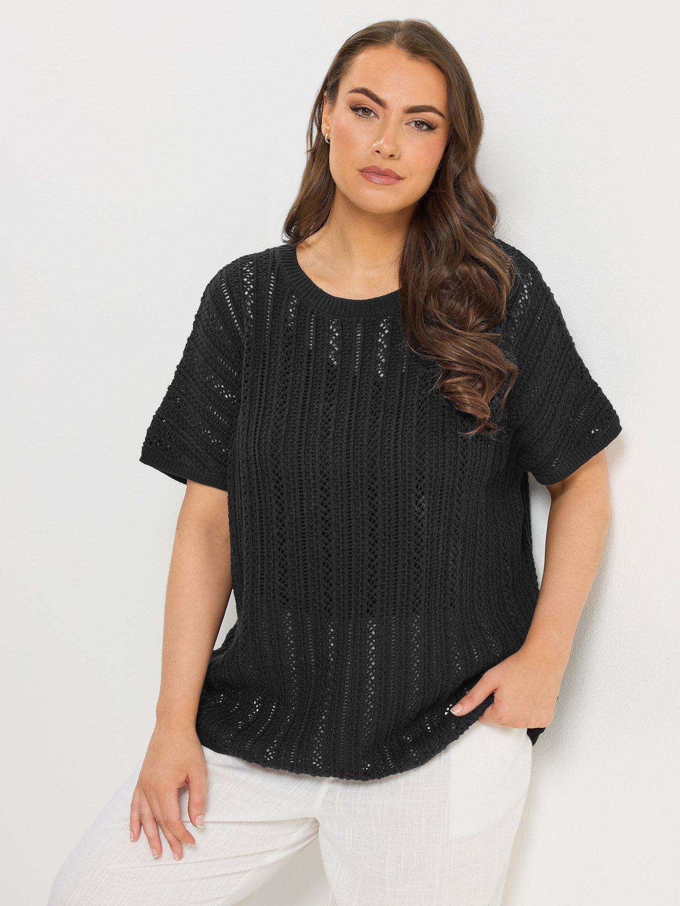 Image 1 of 5 of Yours Curve Boxy Cover Up - Black