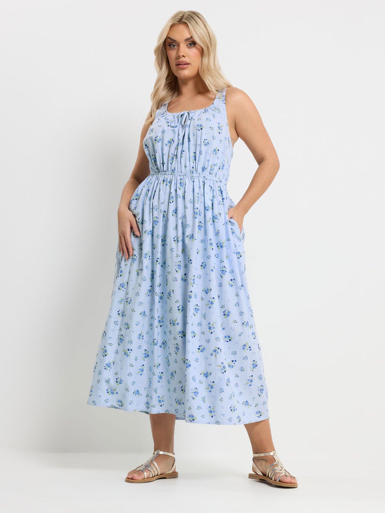 yours-curve-linen-milkmaid-dressfront