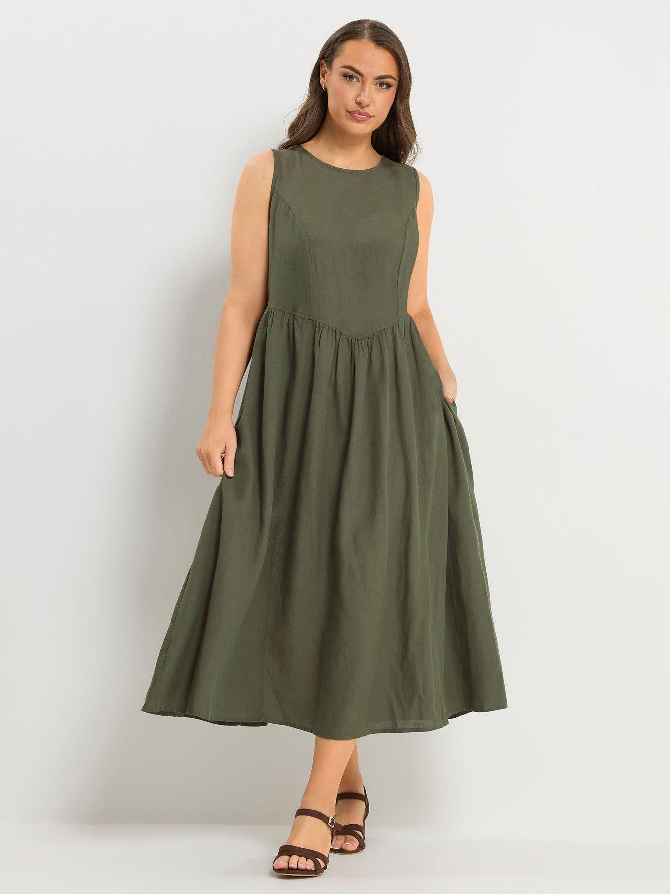 Dresses | Plus Size | Maxi (Long) | Shift Dresses | Casual | Green | 18 |  Women | Very