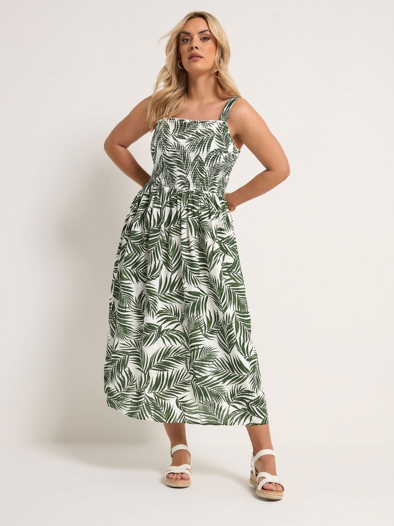 yours-curve-linen-shirred-maxi-dress-greenback