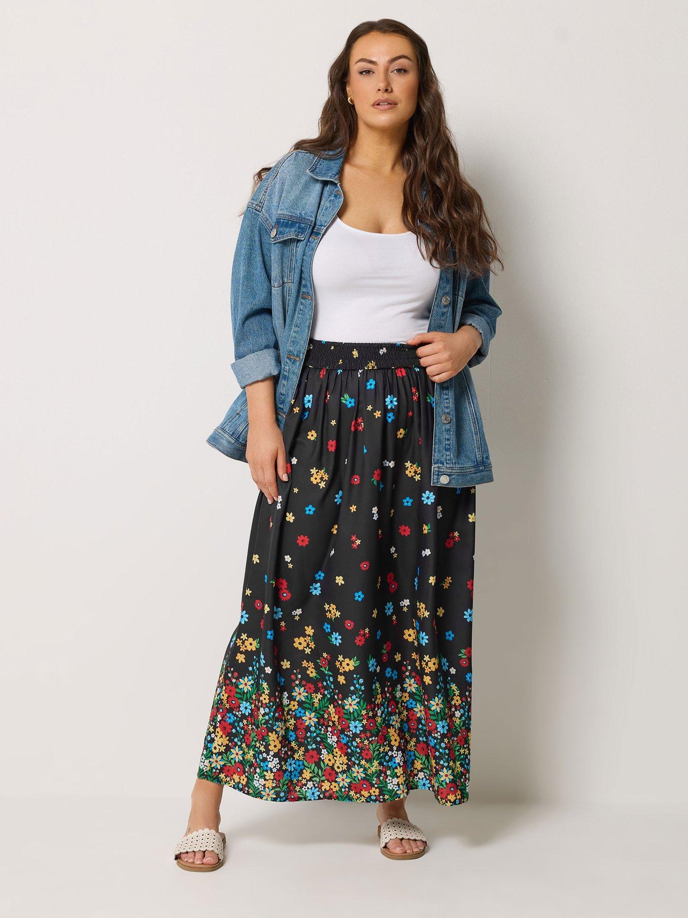 yours-curve-ditsy-border-midaxi-skirt-blackback