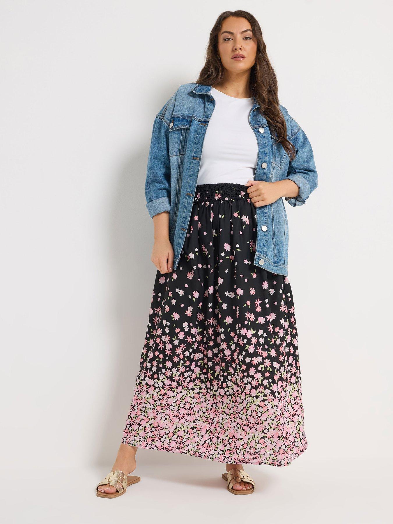 yours-curve-ditsy-border-midaxi-skirt-blackback
