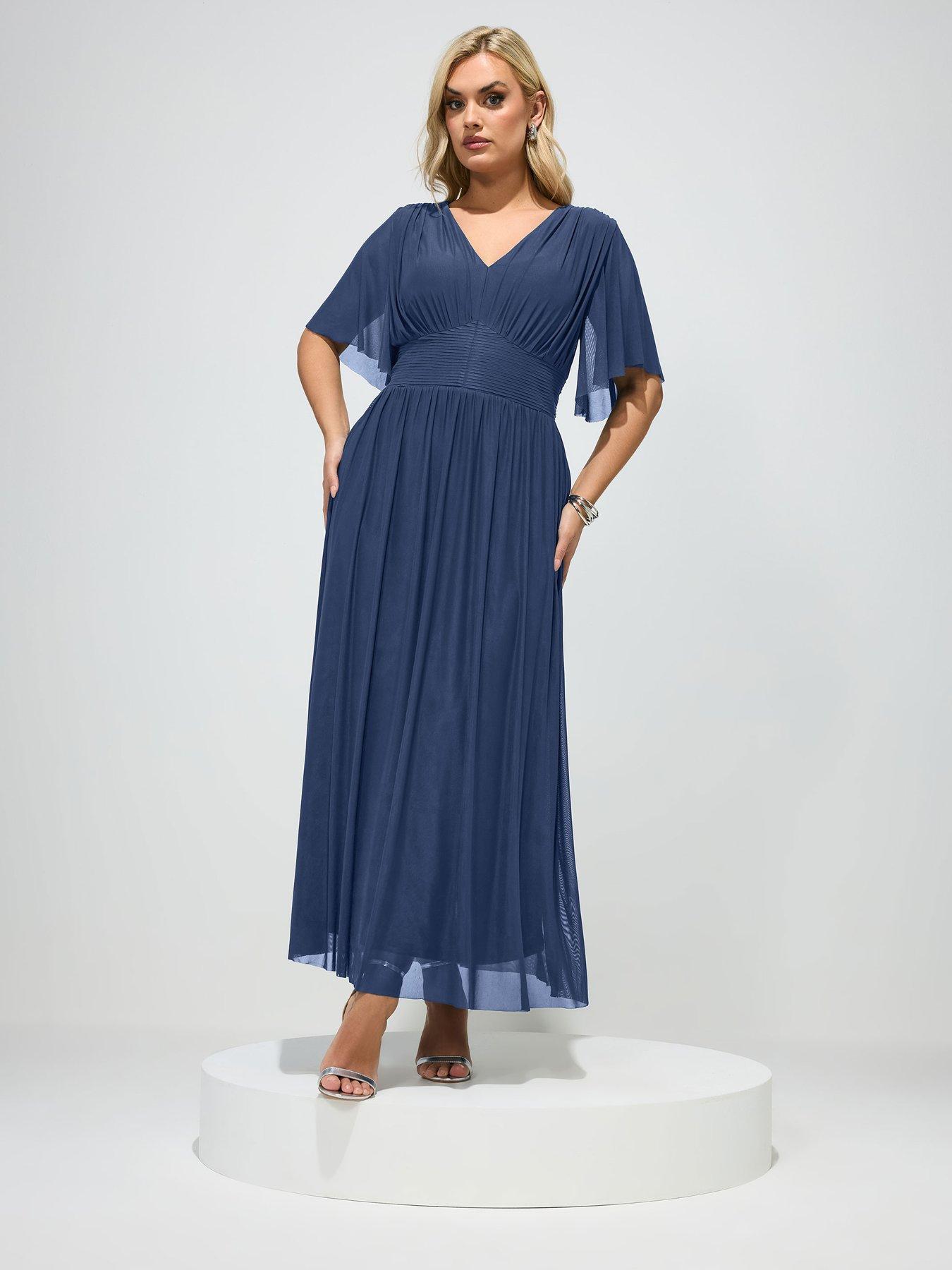 yours-curve-pleated-gathered-v-neck-maxi-dressback