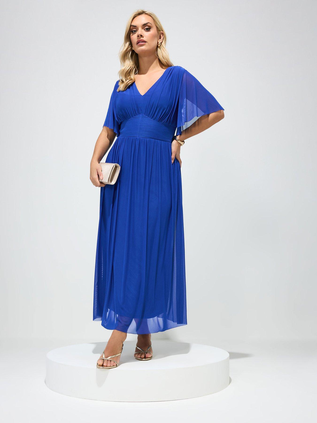 yours-curve-pleated-gathered-v-neck-maxi-dressback