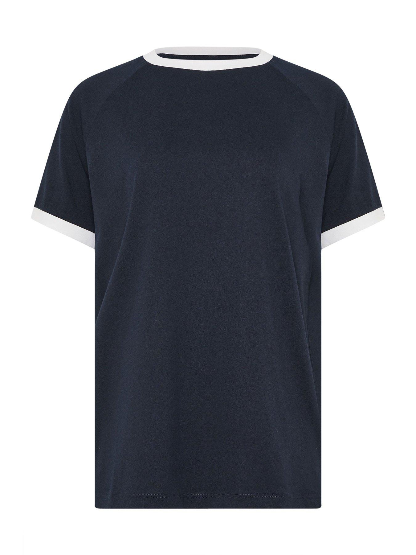Image 6 of 6 of Long Tall Sally Contrast Piped T-Shirt - Blue