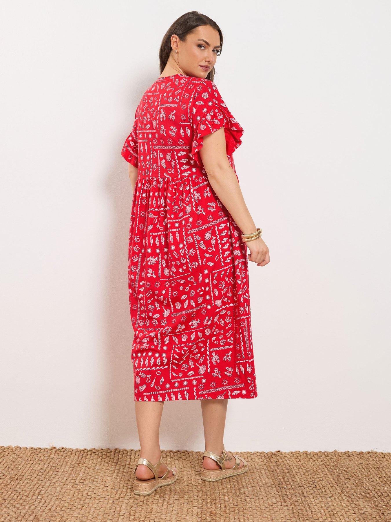 yours-curve-frill-midaxi-dressstillFront