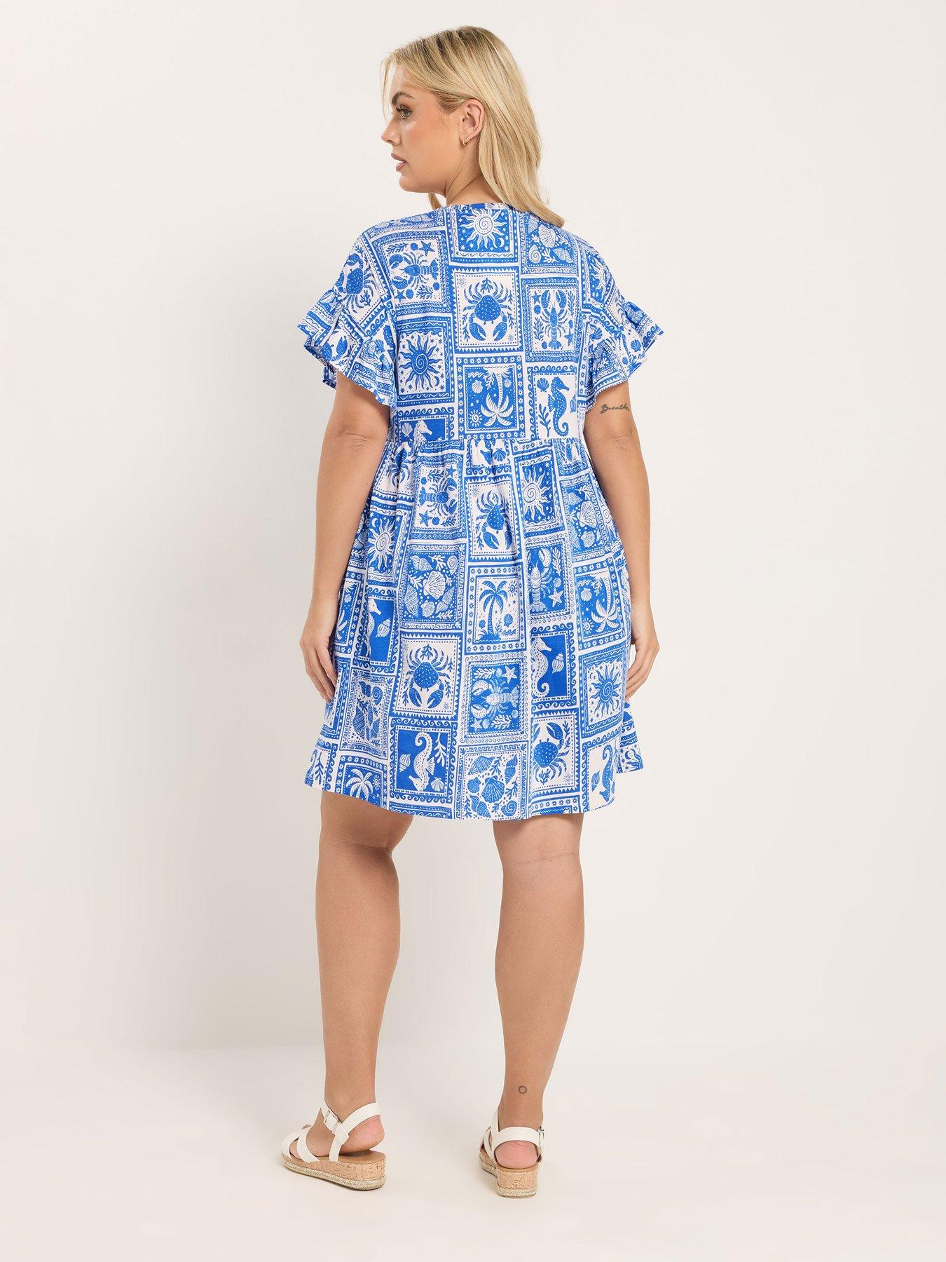 yours-curve-frill-sleeve-tunic-dressstillFront