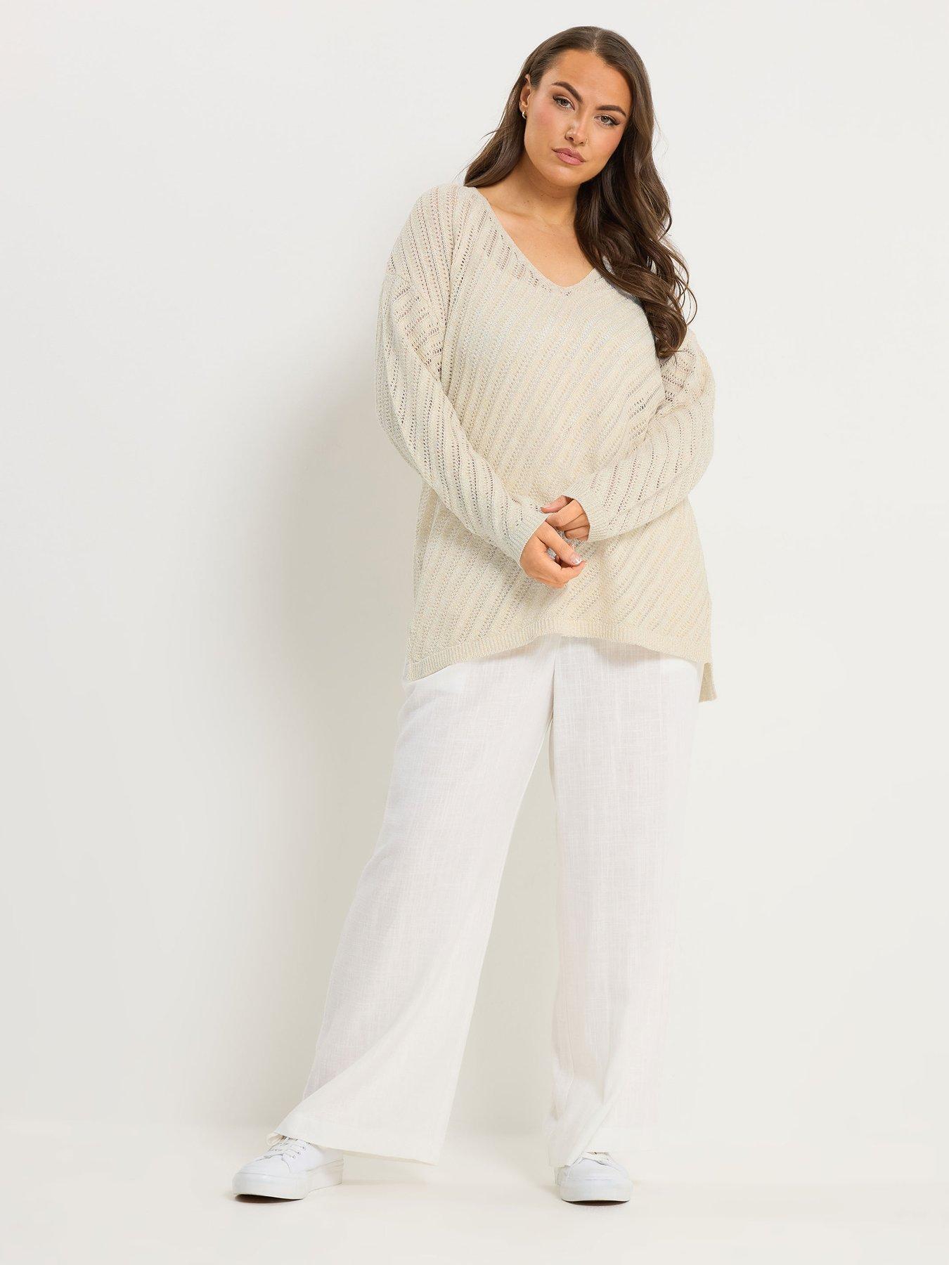 yours-curve-long-sleeve-stitch-detail-jumper-creamback