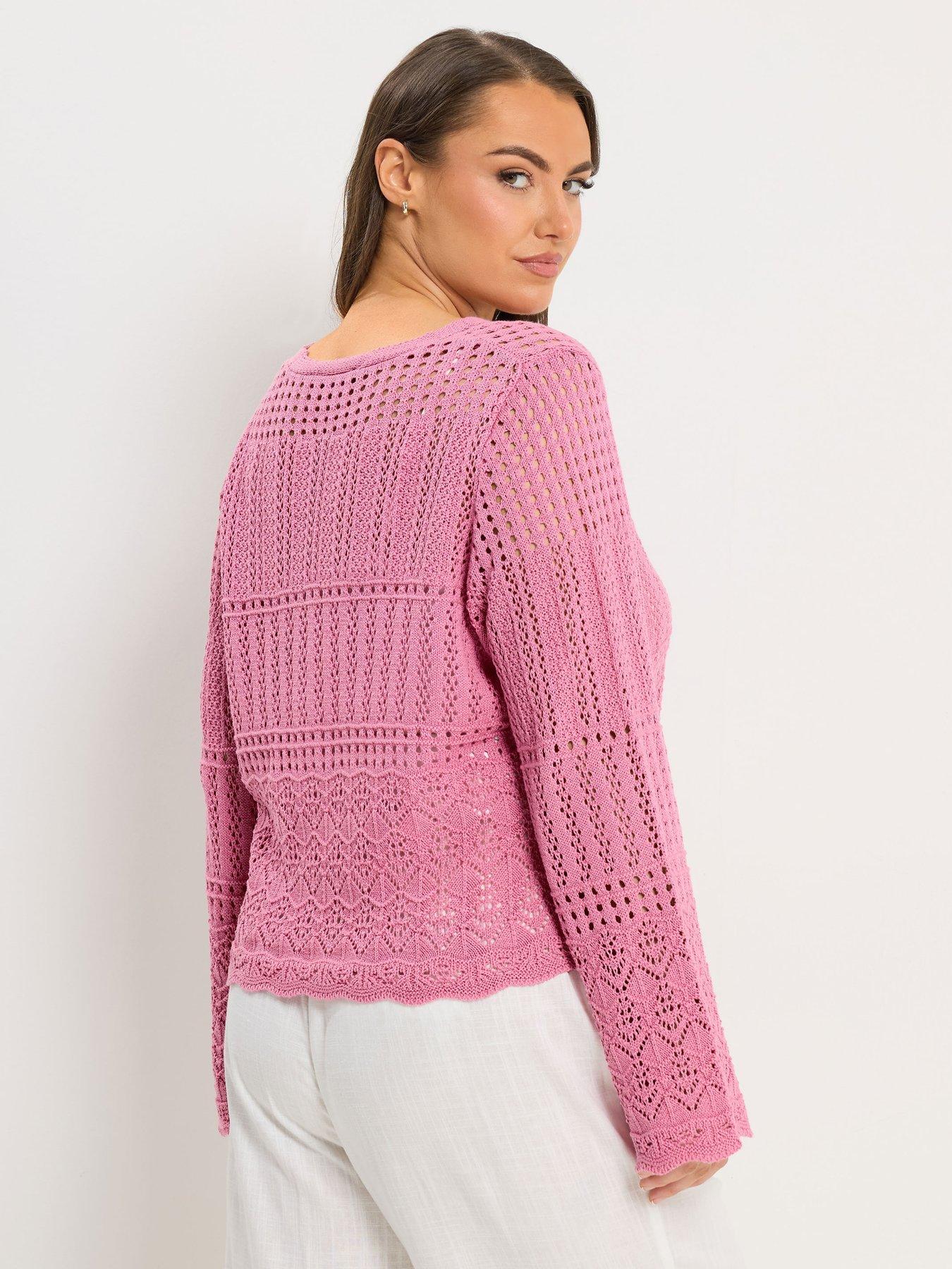 yours-curve-pointelle-stitch-cardigan-pinkstillFront