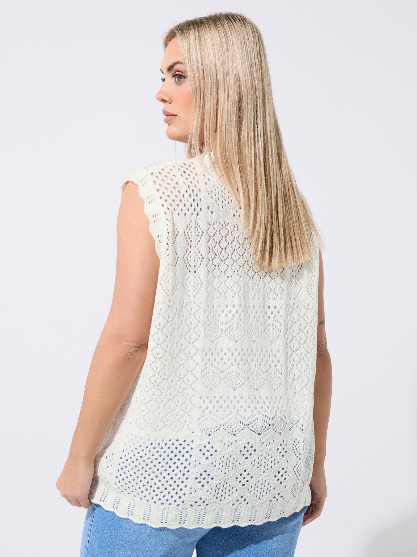 yours-curve-mini-ditsy-knitted-waistcoatstillFront