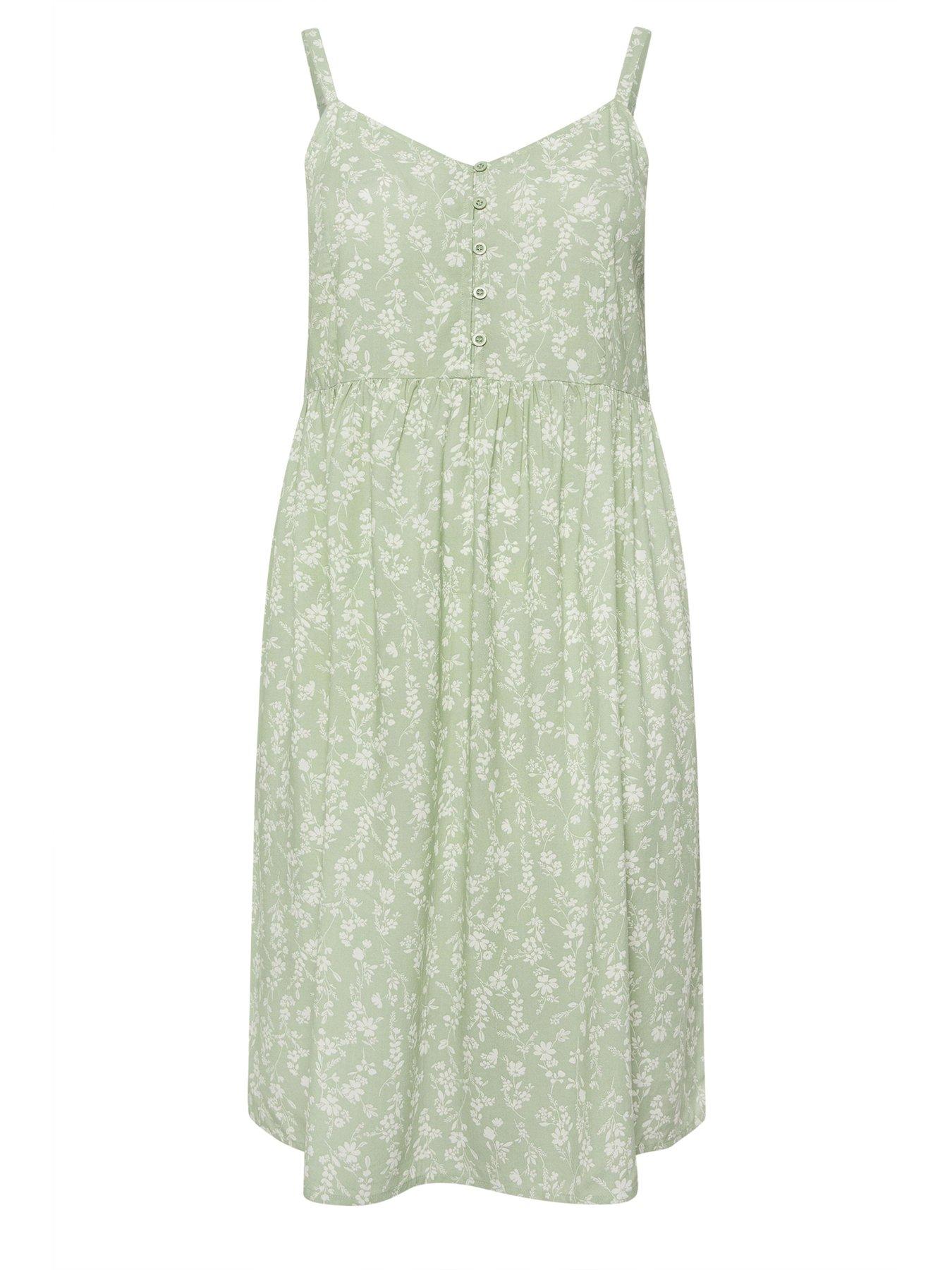 Image 6 of 6 of Yours Curve Strappy Sundress - Green