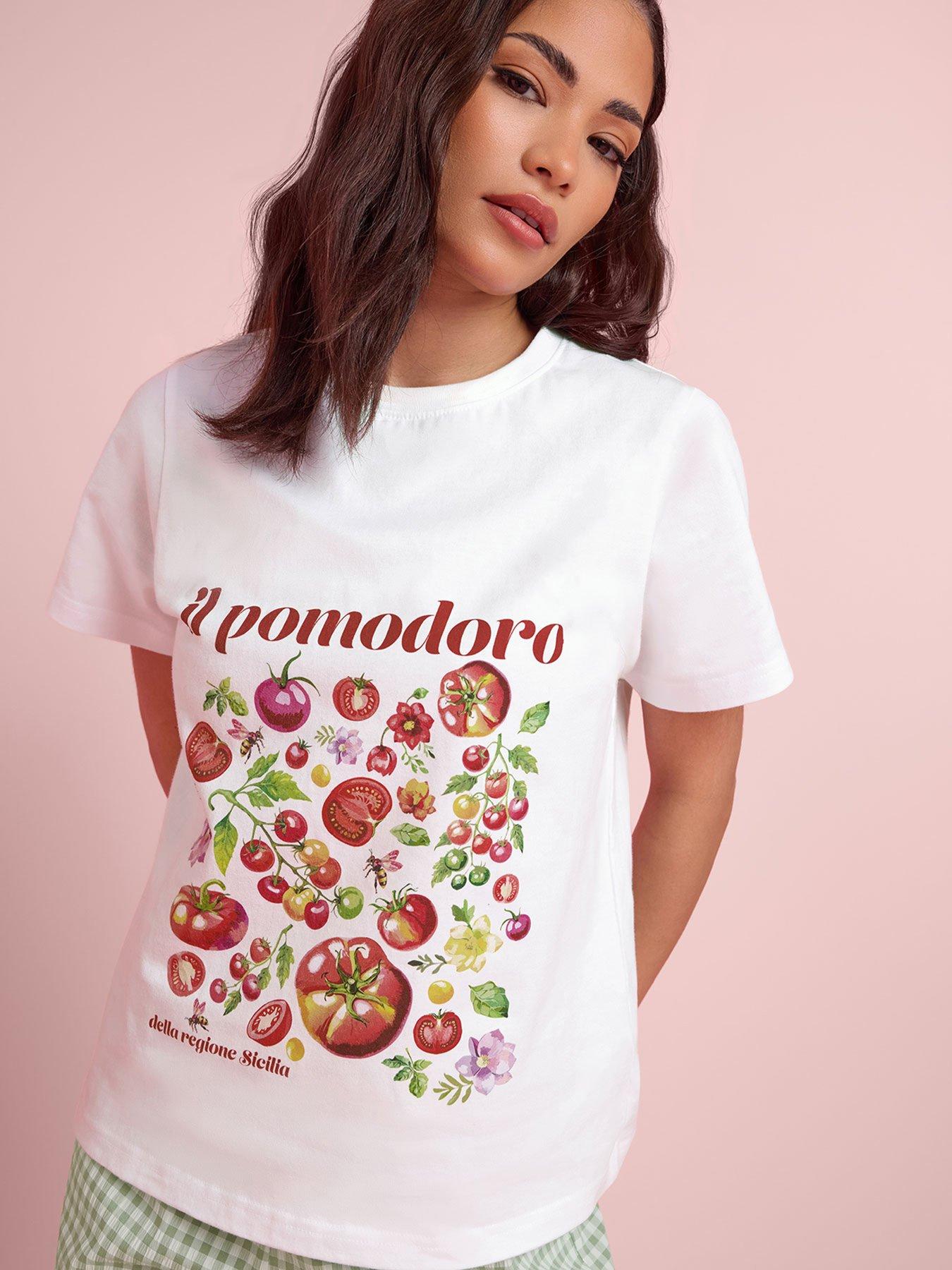 PixieGirl Petite Pomodoro Tomato T-Shirt - Cream