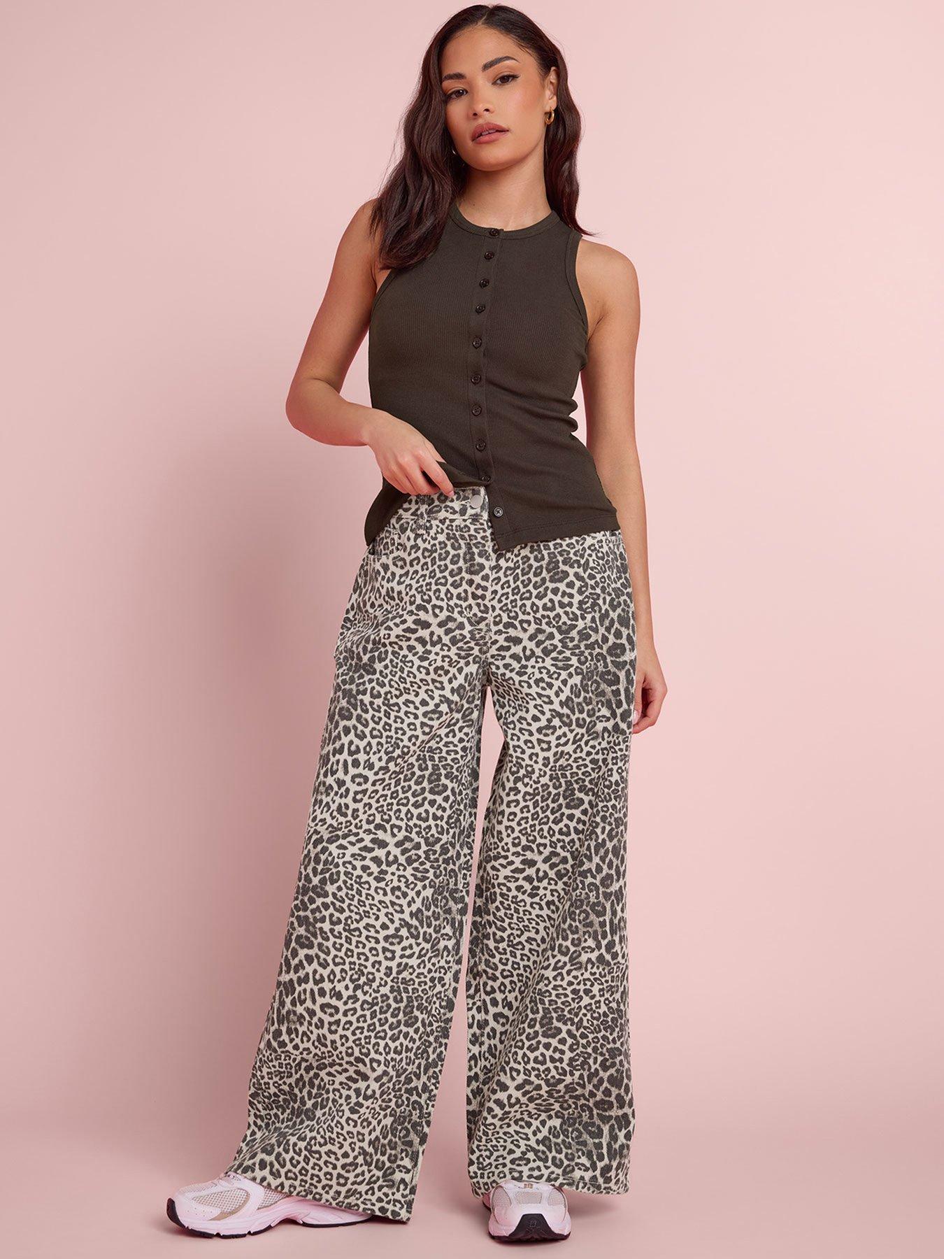 PixieGirl Petite Animal Wide Leg Jeans