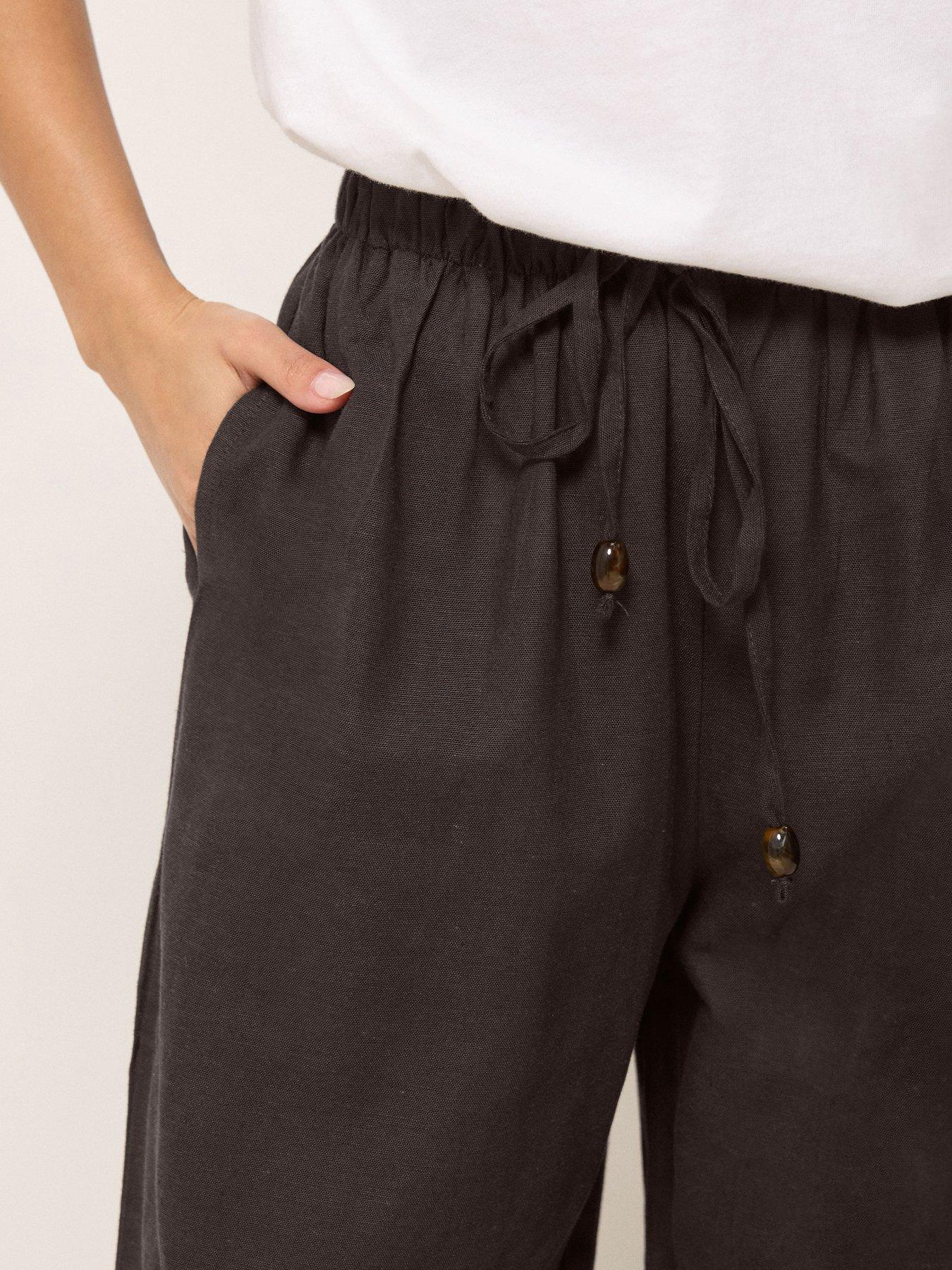 Image 4 of 5 of PixieGirl Petite Bead Drawstring Wide Leg Trousers