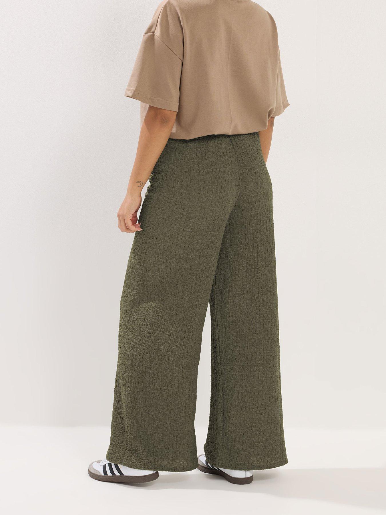 pixiegirl-petite-textured-wide-leg-trouser-greenstillFront