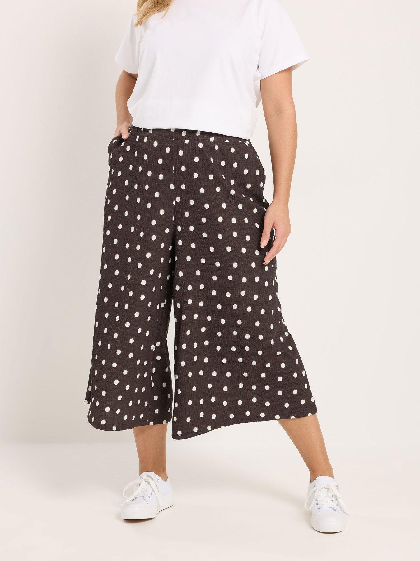yours-curve-polka-dot-printed-jersey-culottefront