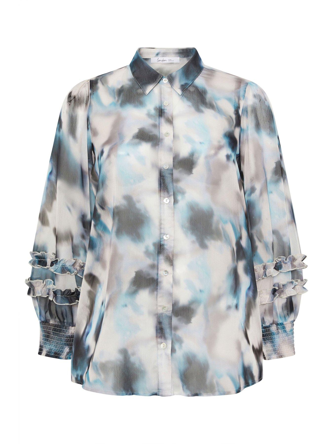 yours-curve-abstract-print-cuffed-shirtdetail