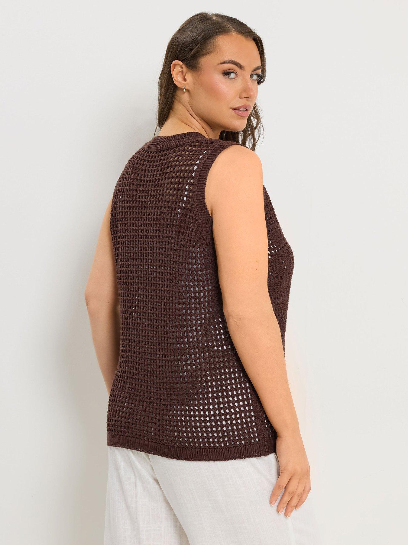 Image 2 of 5 of Yours Curve Floral Crochet Waistcoat