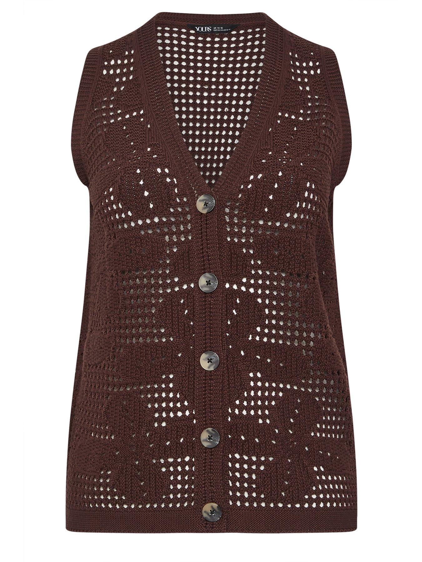 Image 5 of 5 of Yours Curve Floral Crochet Waistcoat