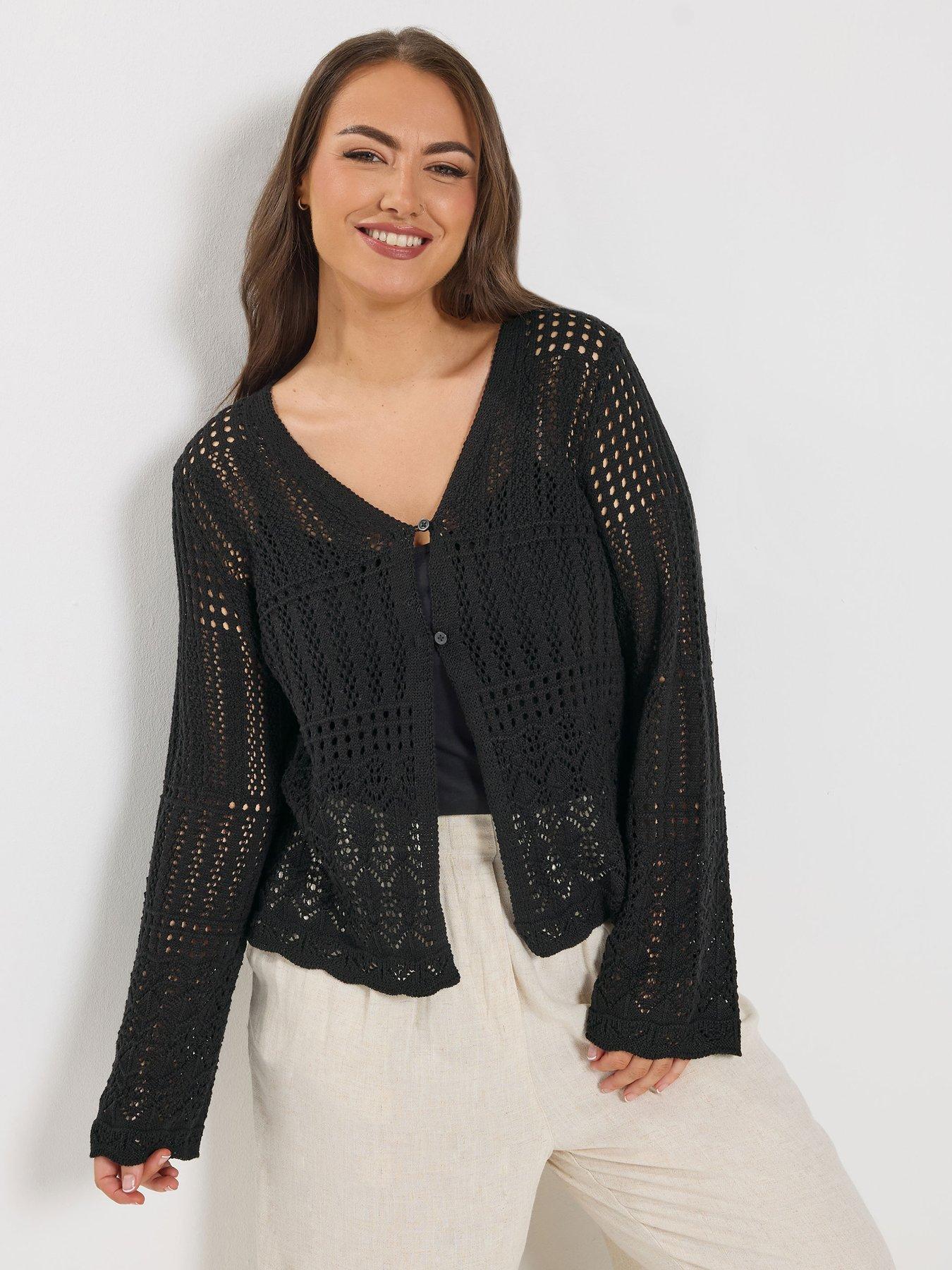 Yours Curve Pointelle Stitch Cardigan