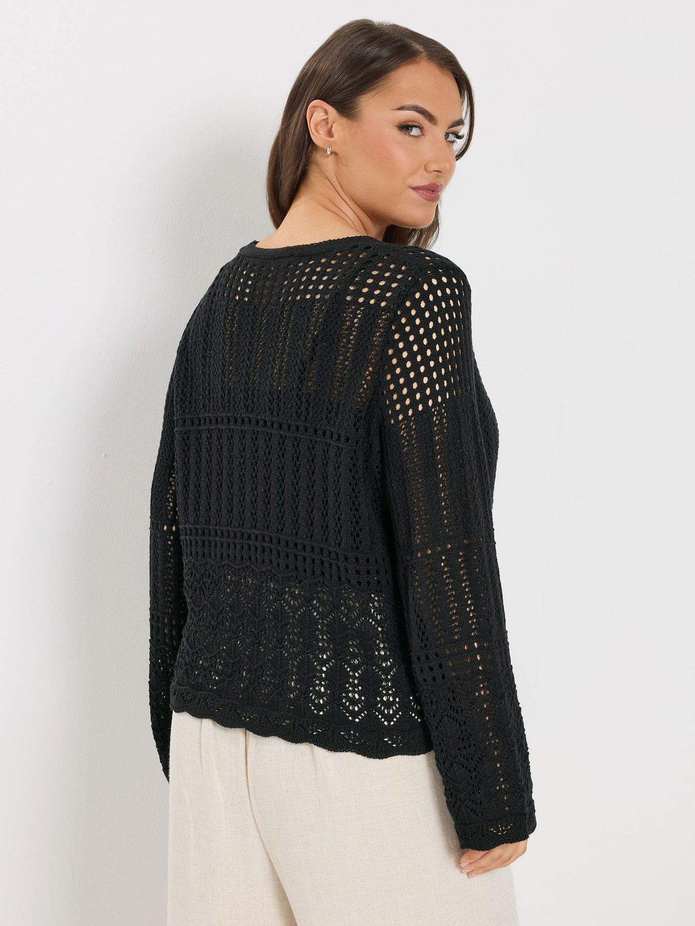 yours-curve-pointelle-stitch-cardiganstillFront