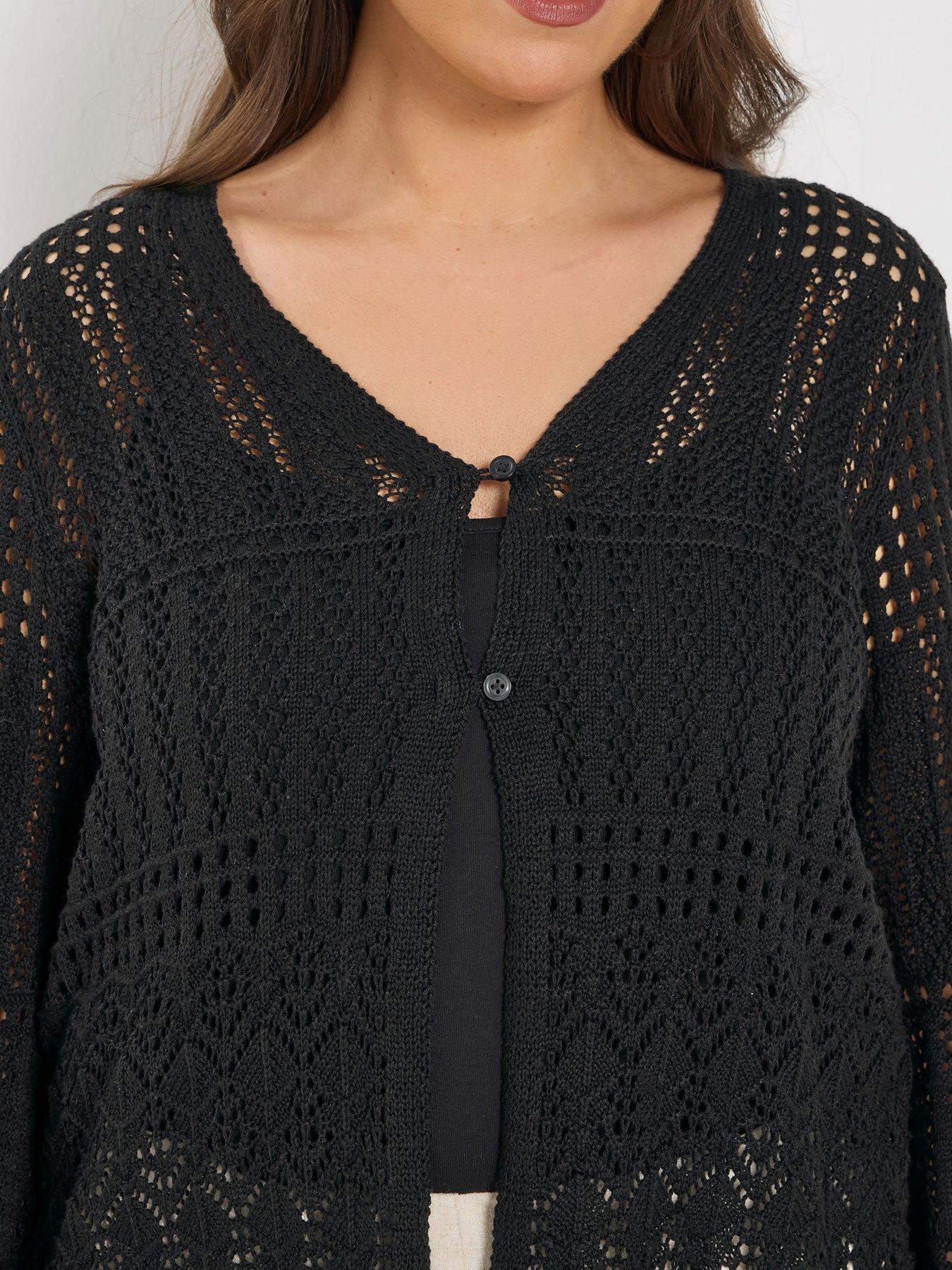 yours-curve-pointelle-stitch-cardiganoutfit