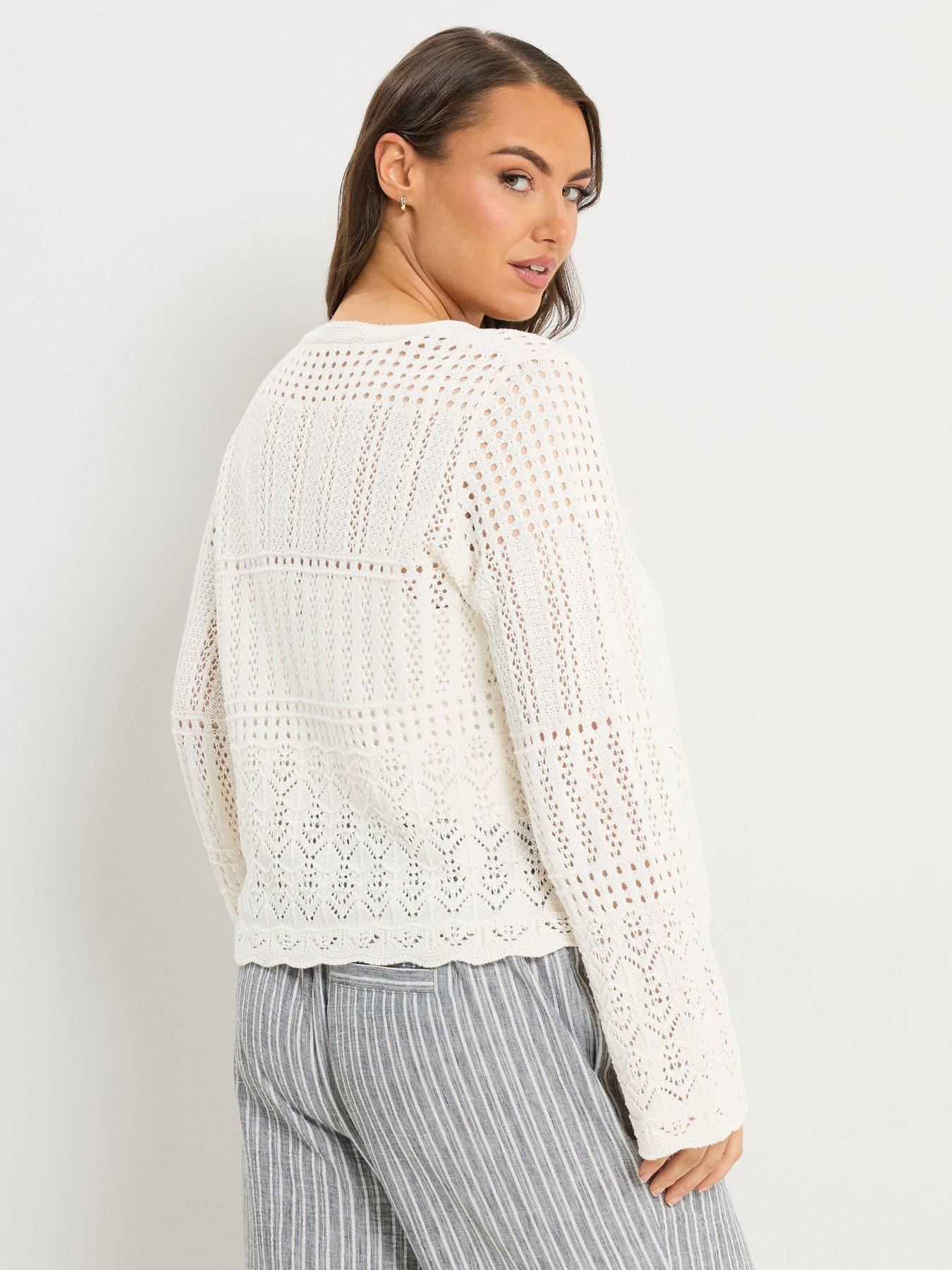 yours-curve-pointelle-stitch-cardiganstillFront