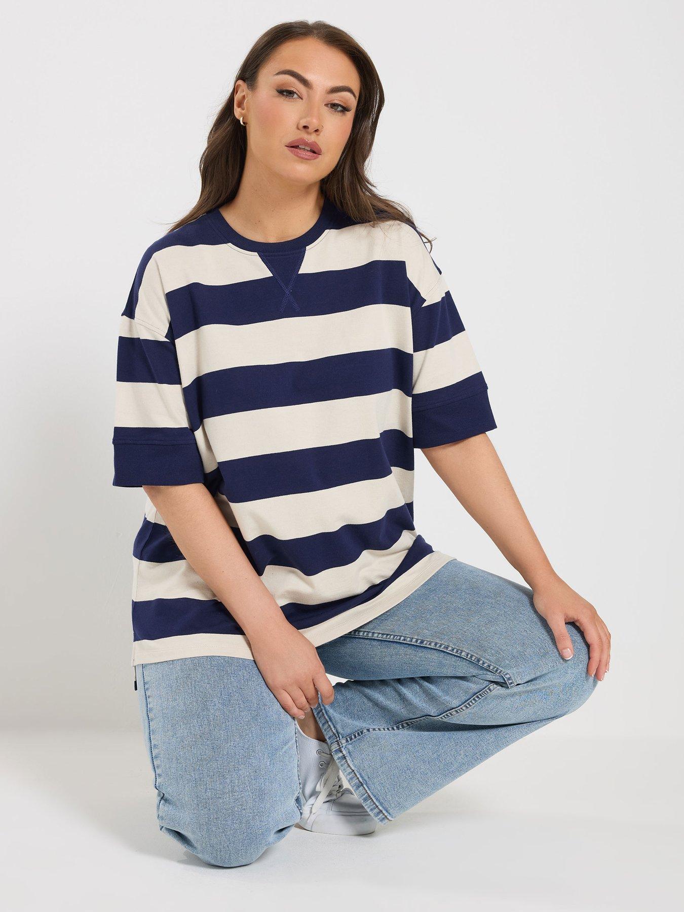 yours-curve-striped-ribed-t-shirtfront