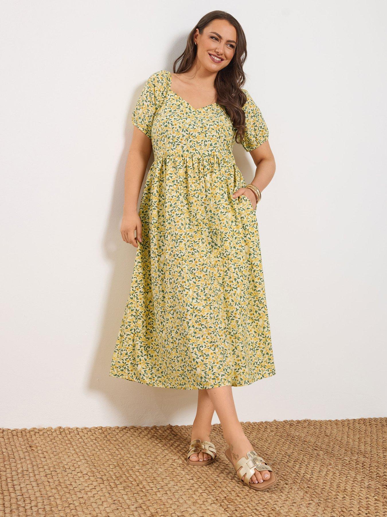 yours-curve-puffed-short-sleeve-midaxi-dressfront