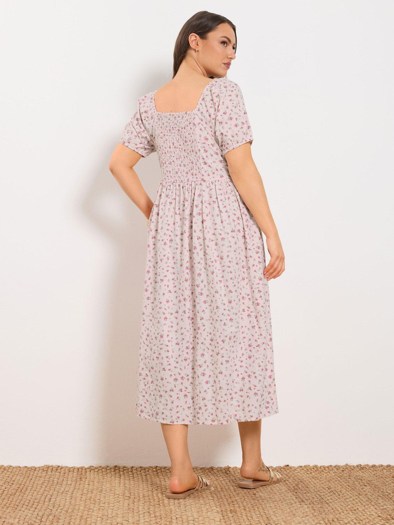 yours-curve-puffed-short-sleeve-midaxi-dressstillFront