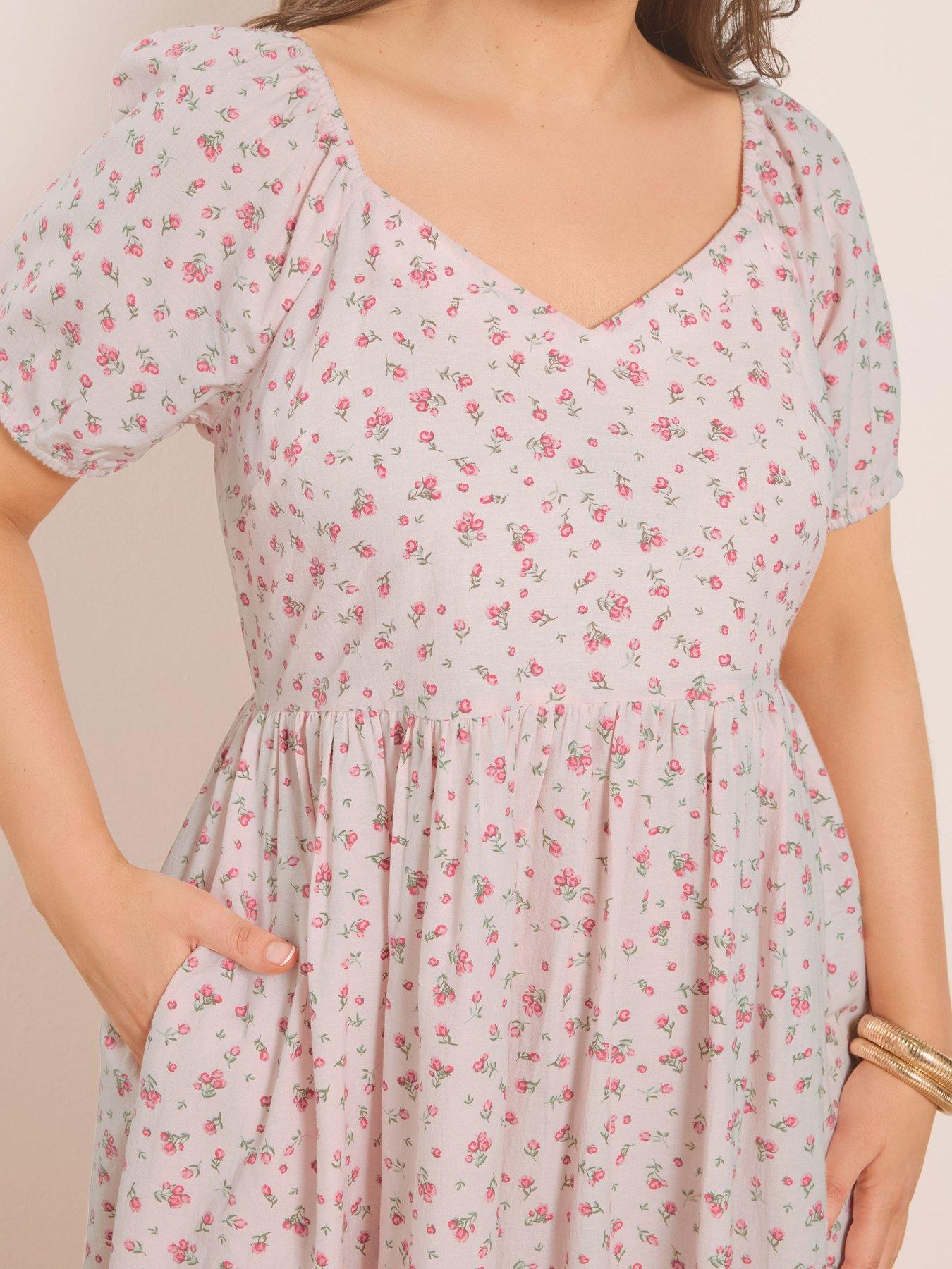 yours-curve-puffed-short-sleeve-midaxi-dressoutfit
