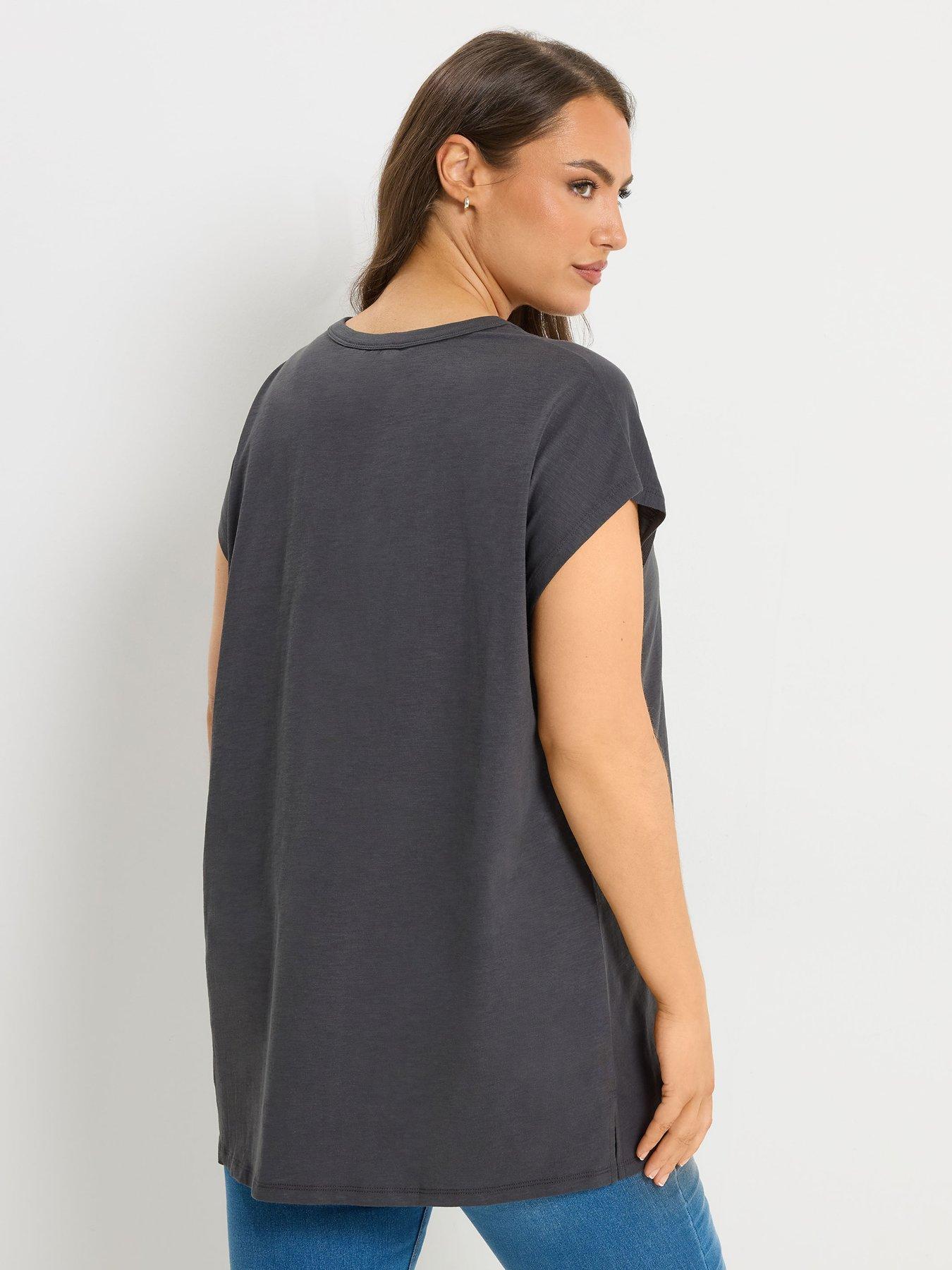 yours-curve-stud-pocket-t-shirt-greystillFront