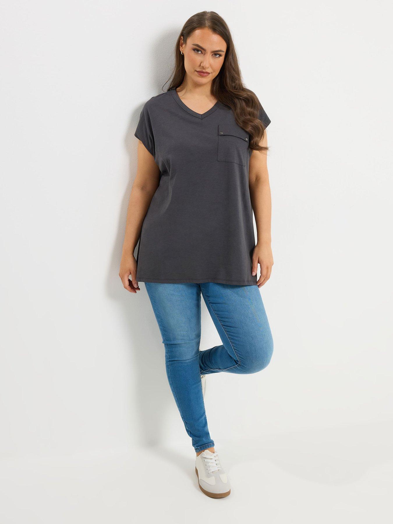 yours-curve-stud-pocket-t-shirt-greyback