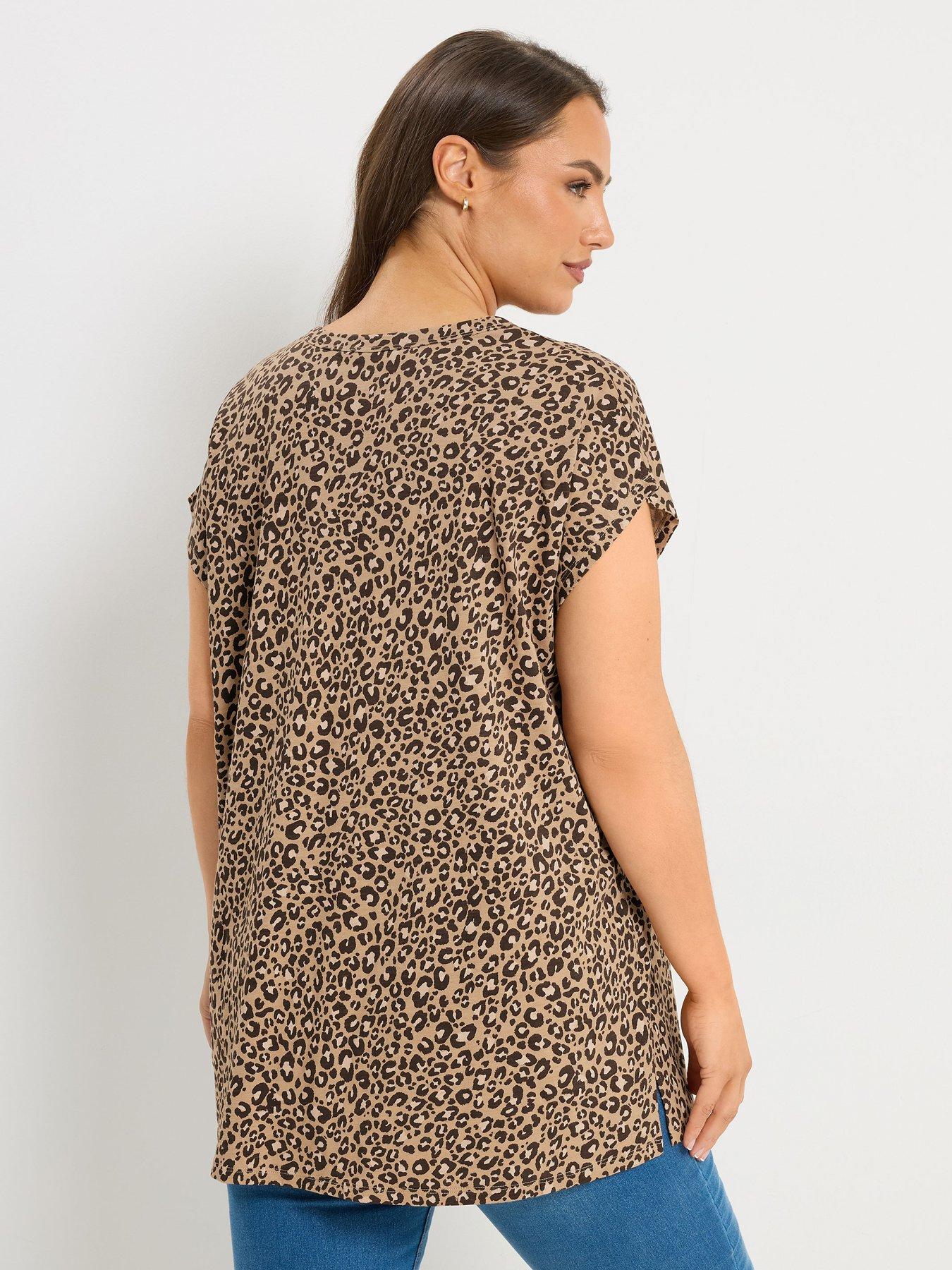 yours-curve-stud-pocket-leopard-print-t-shirt-brownstillFront