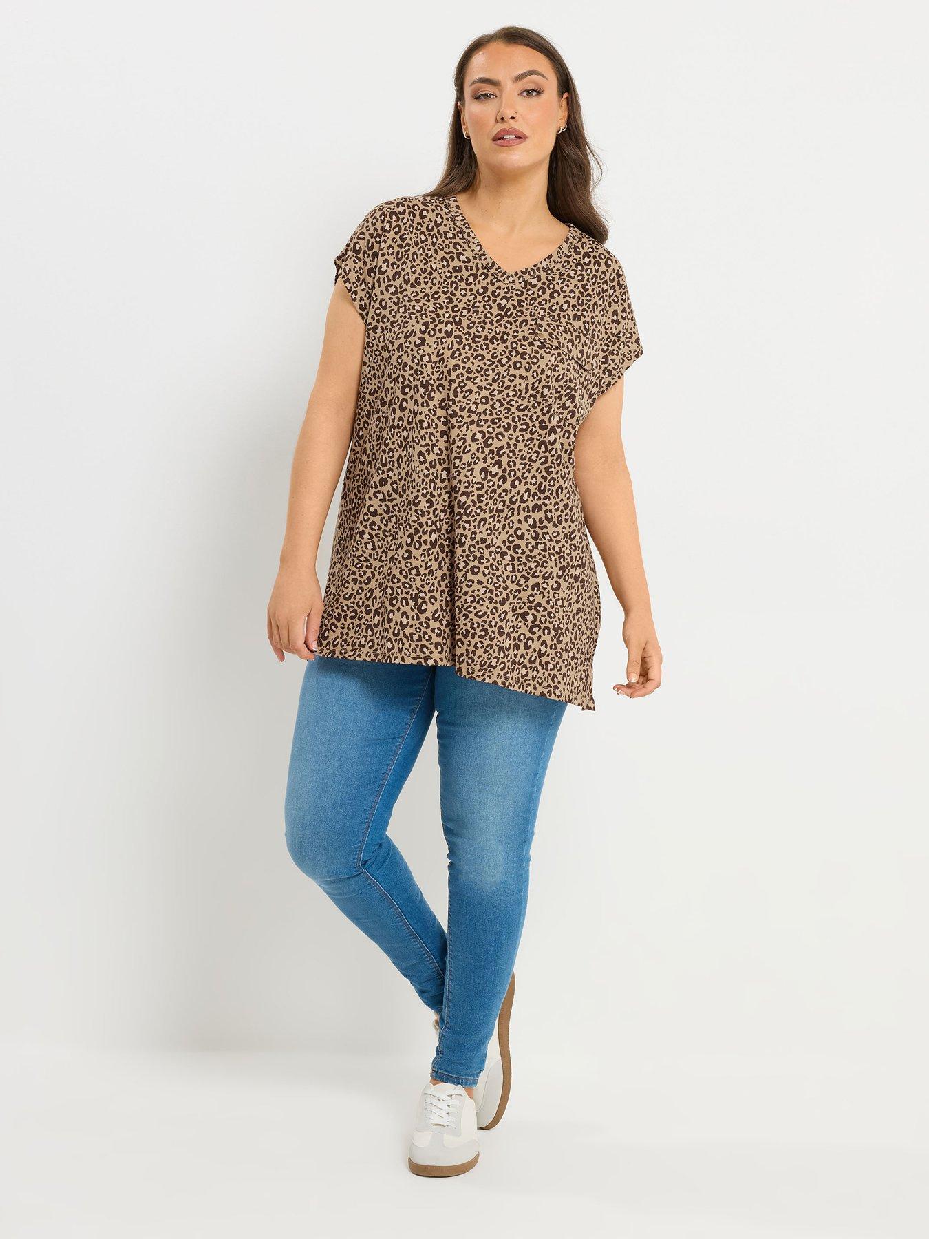 yours-curve-stud-pocket-leopard-print-t-shirt-brownback
