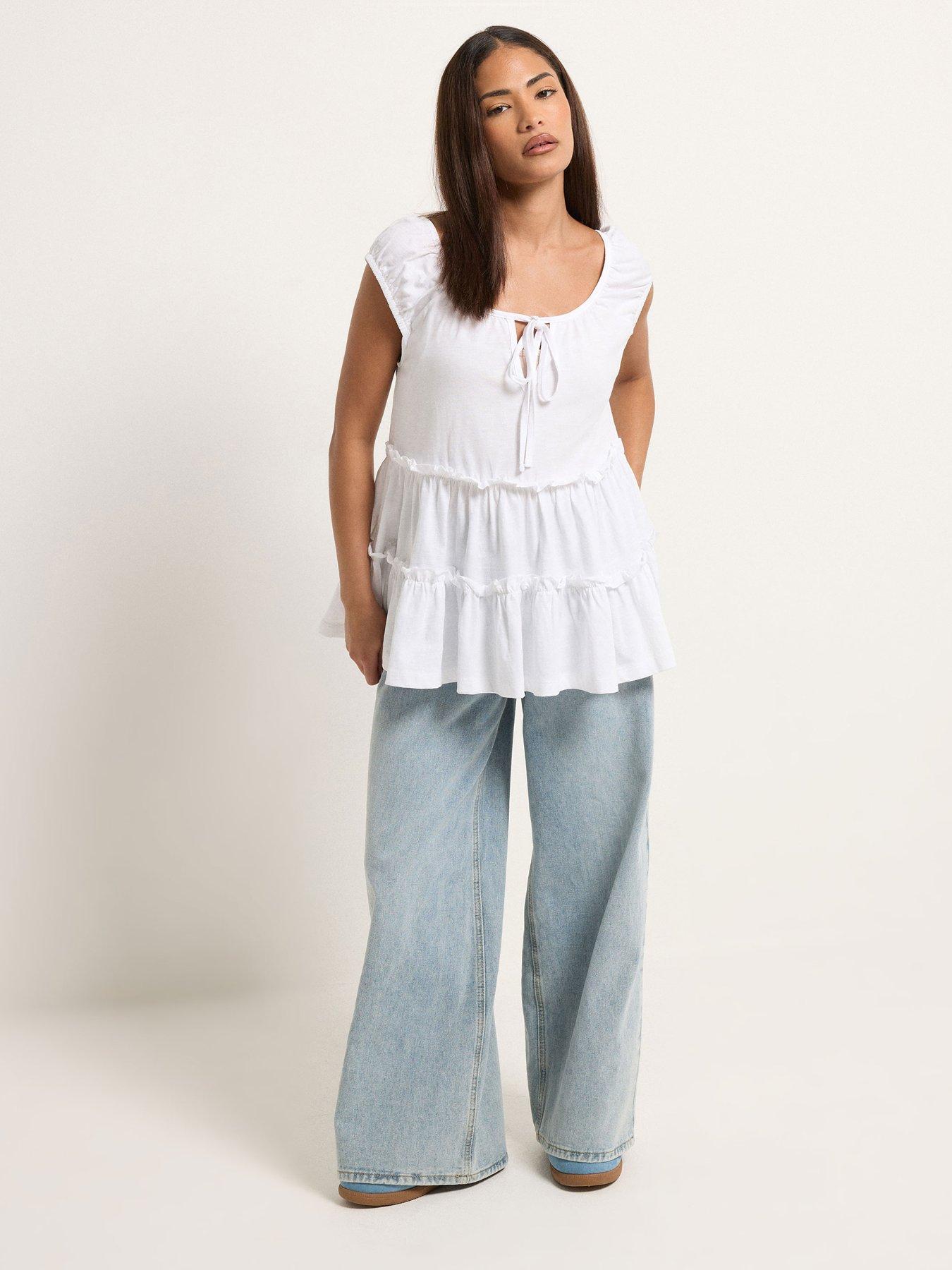pixiegirl-petite-short-sleeve-tiered-top-whiteback