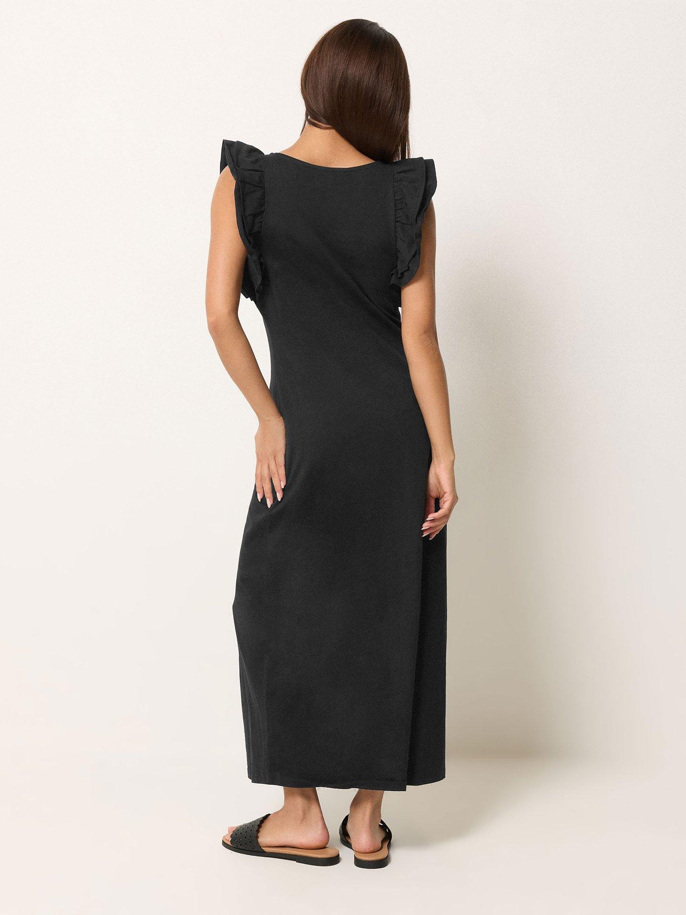 pixiegirl-petite-frill-shoulder-maxi-dressstillFront