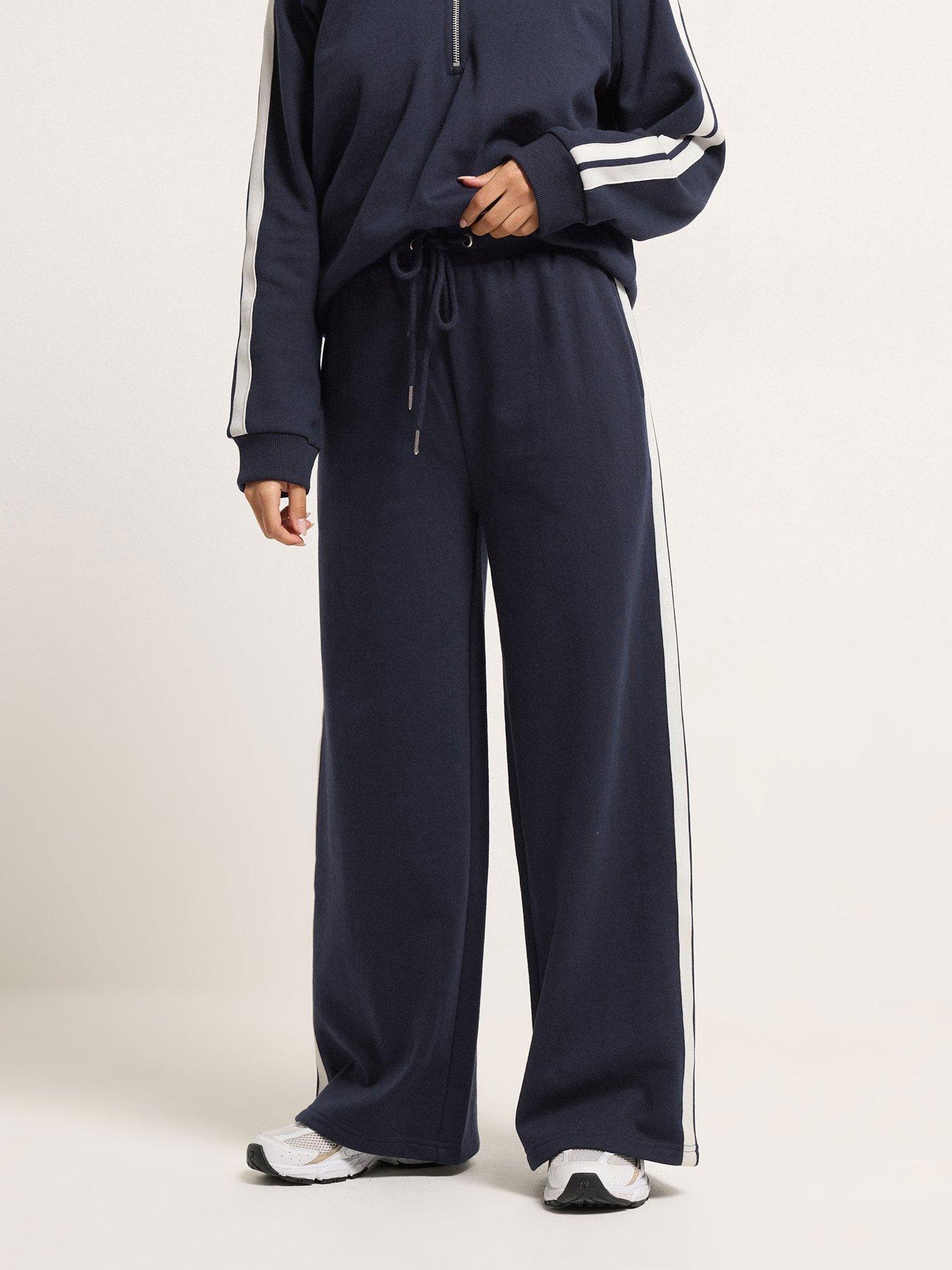 Image 1 of 5 of PixieGirl Petite 2 Side Stripe Wide Leg Joggers