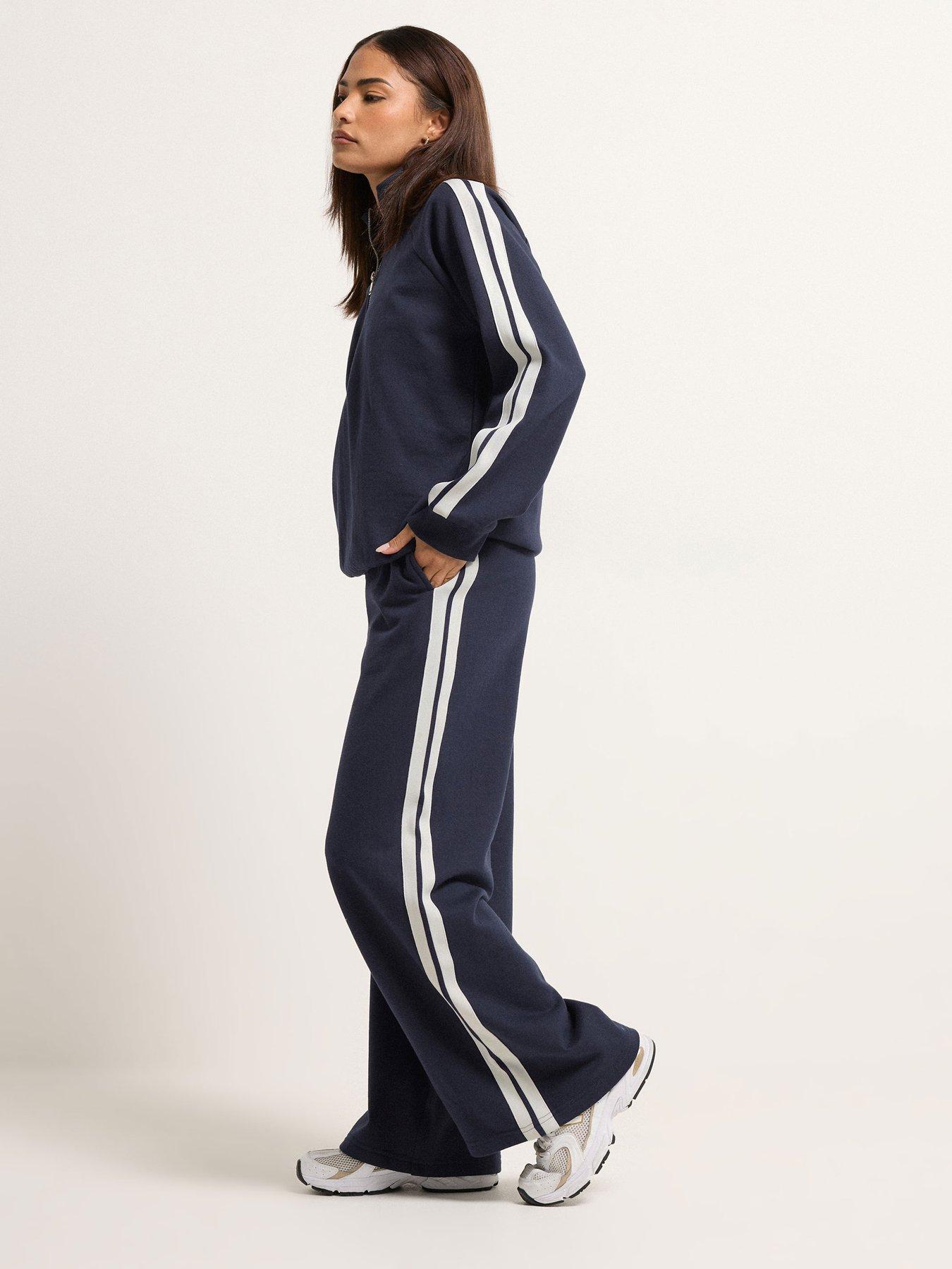 Image 3 of 5 of PixieGirl Petite 2 Side Stripe Wide Leg Joggers