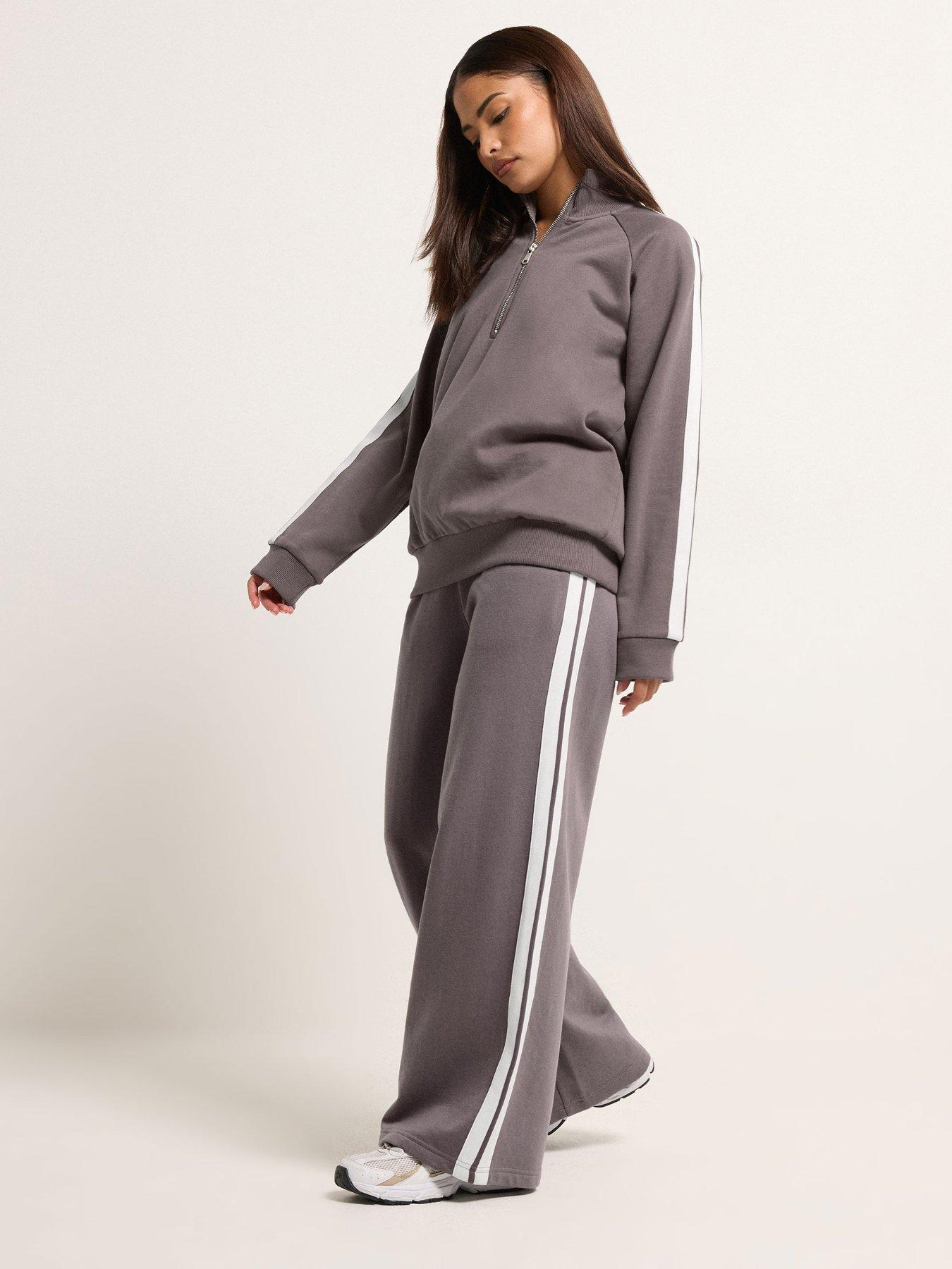 Image 3 of 5 of PixieGirl Petite 2 Side Stripe Wide Leg Joggers