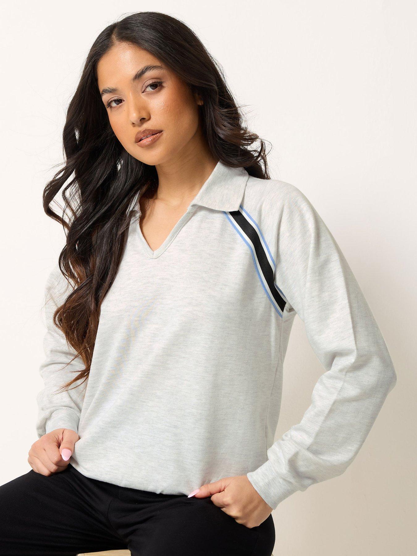 PixieGirl Petite Collar Stripe Sweatshirt
