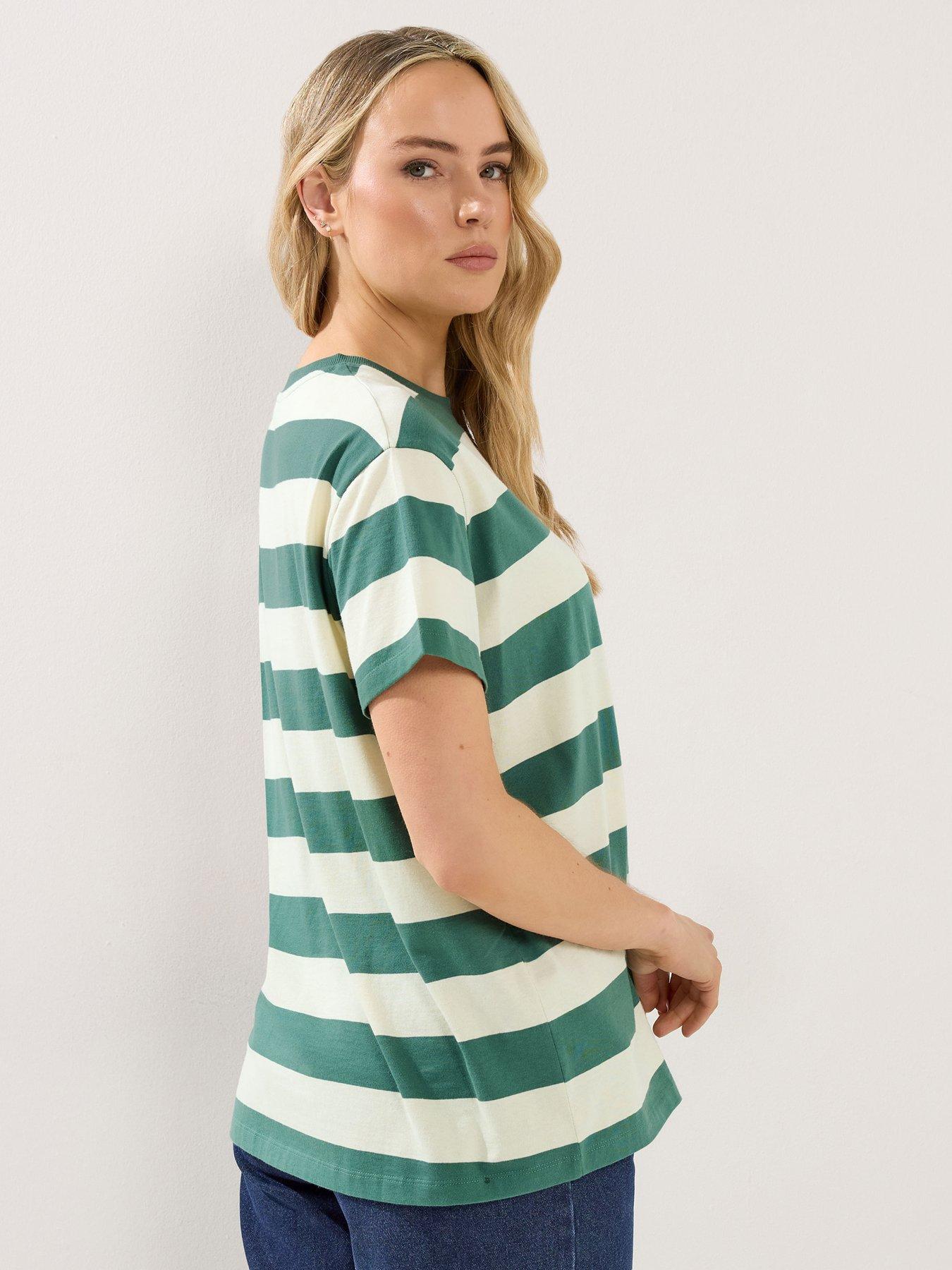 long-tall-sally-stripe-oversized-t-shirt-greenstillFront