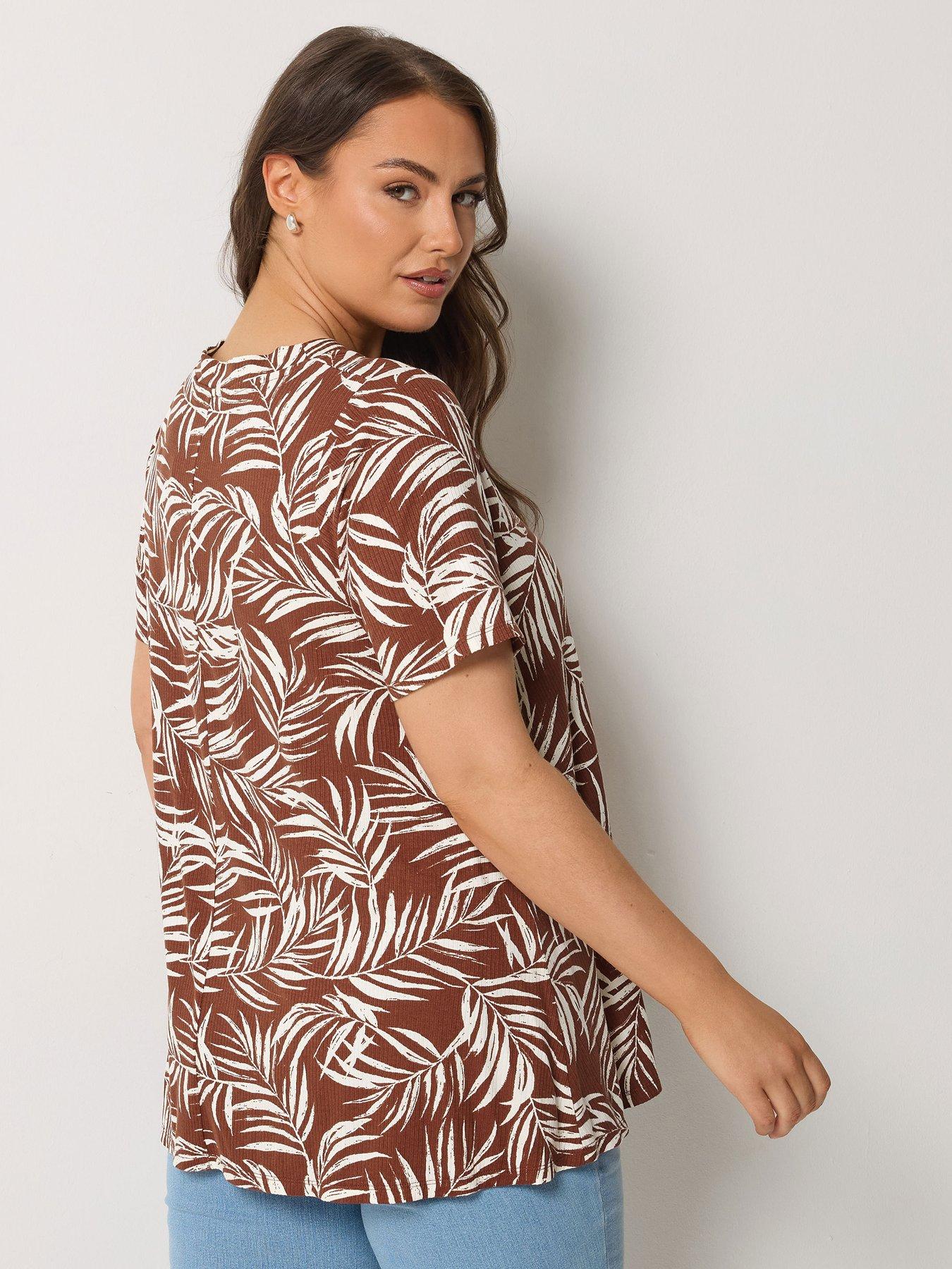 Image 2 of 5 of Yours Curve Printed Swing Top - Brown