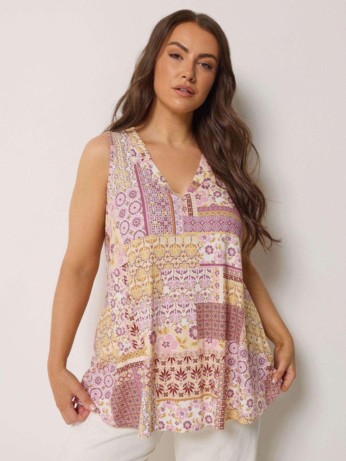 yours-curve-rib-swing-printed-vest-purplefront