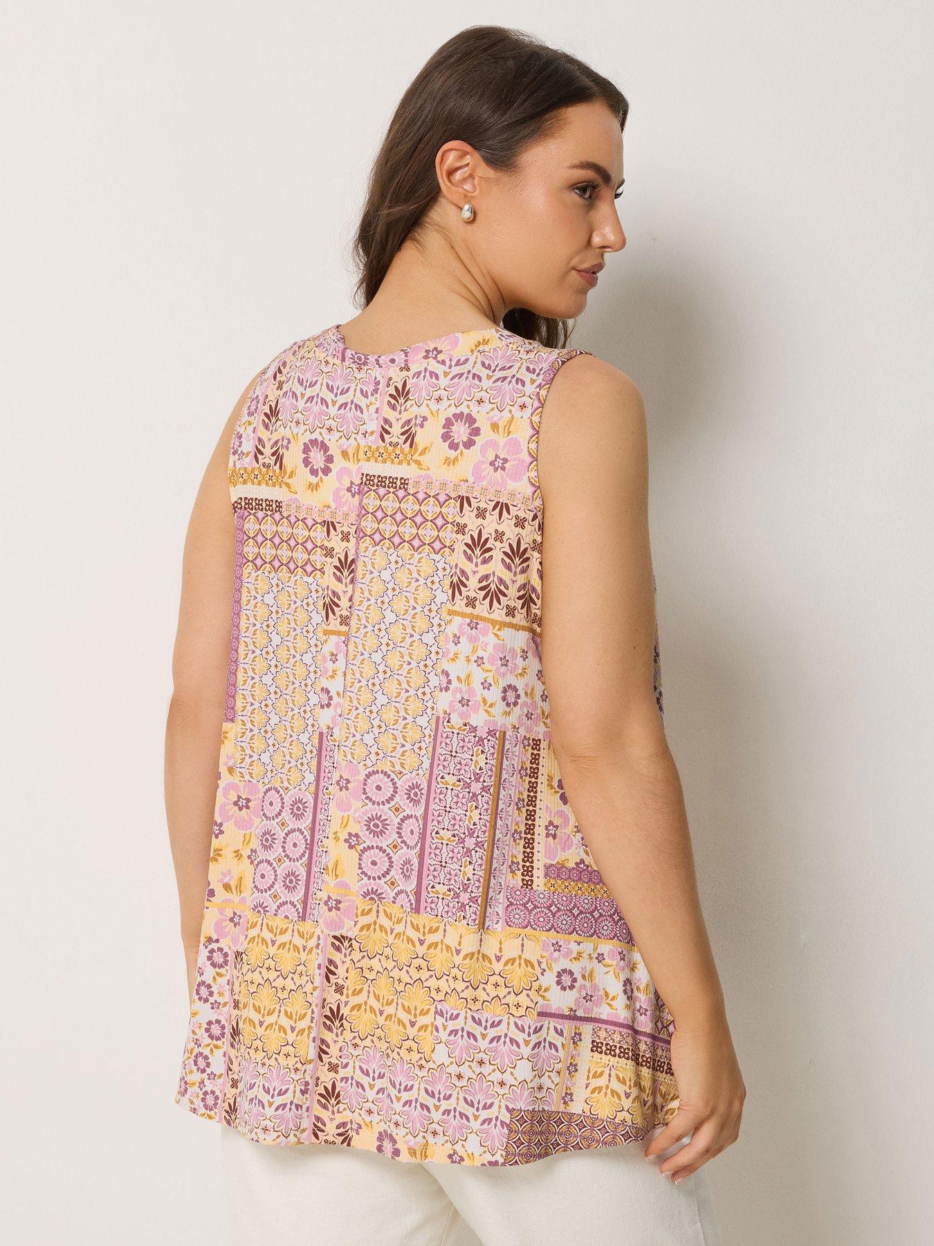 yours-curve-rib-swing-printed-vest-purplestillFront