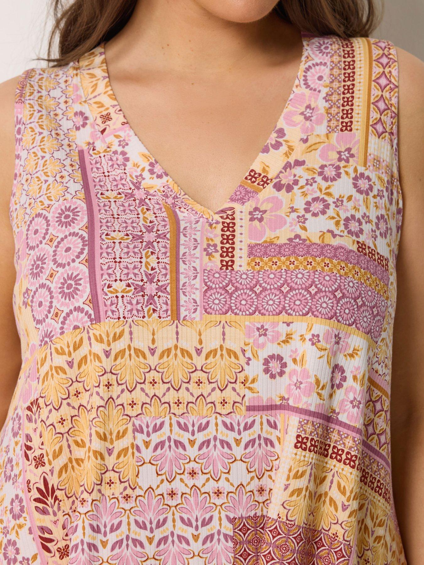 yours-curve-rib-swing-printed-vest-purpleoutfit
