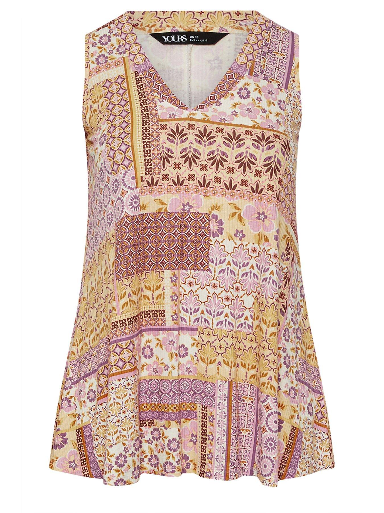 yours-curve-rib-swing-printed-vest-purpledetail