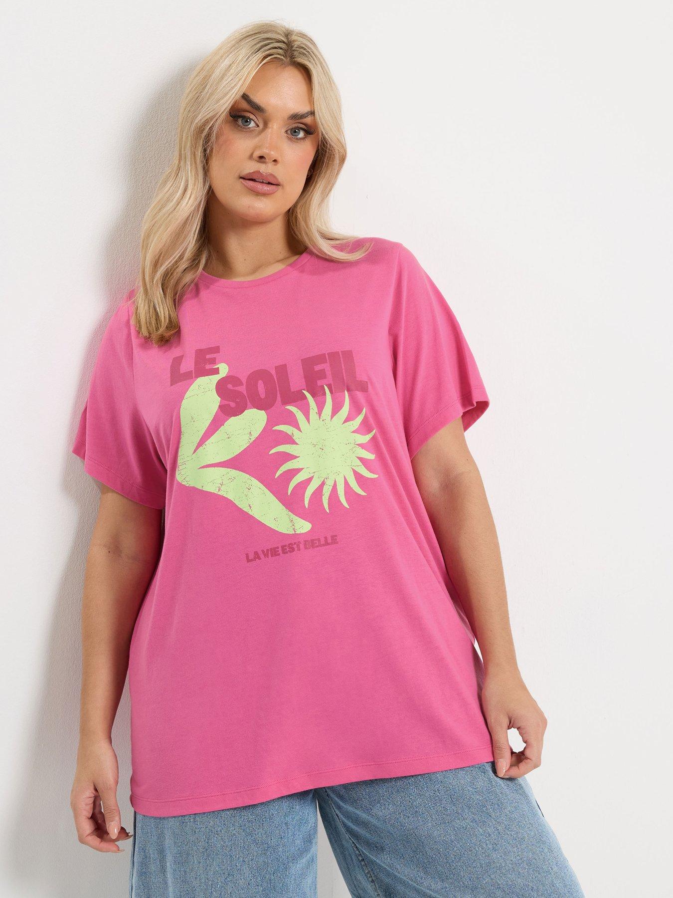 yours-curve-placement-t-shirt-pinkfront
