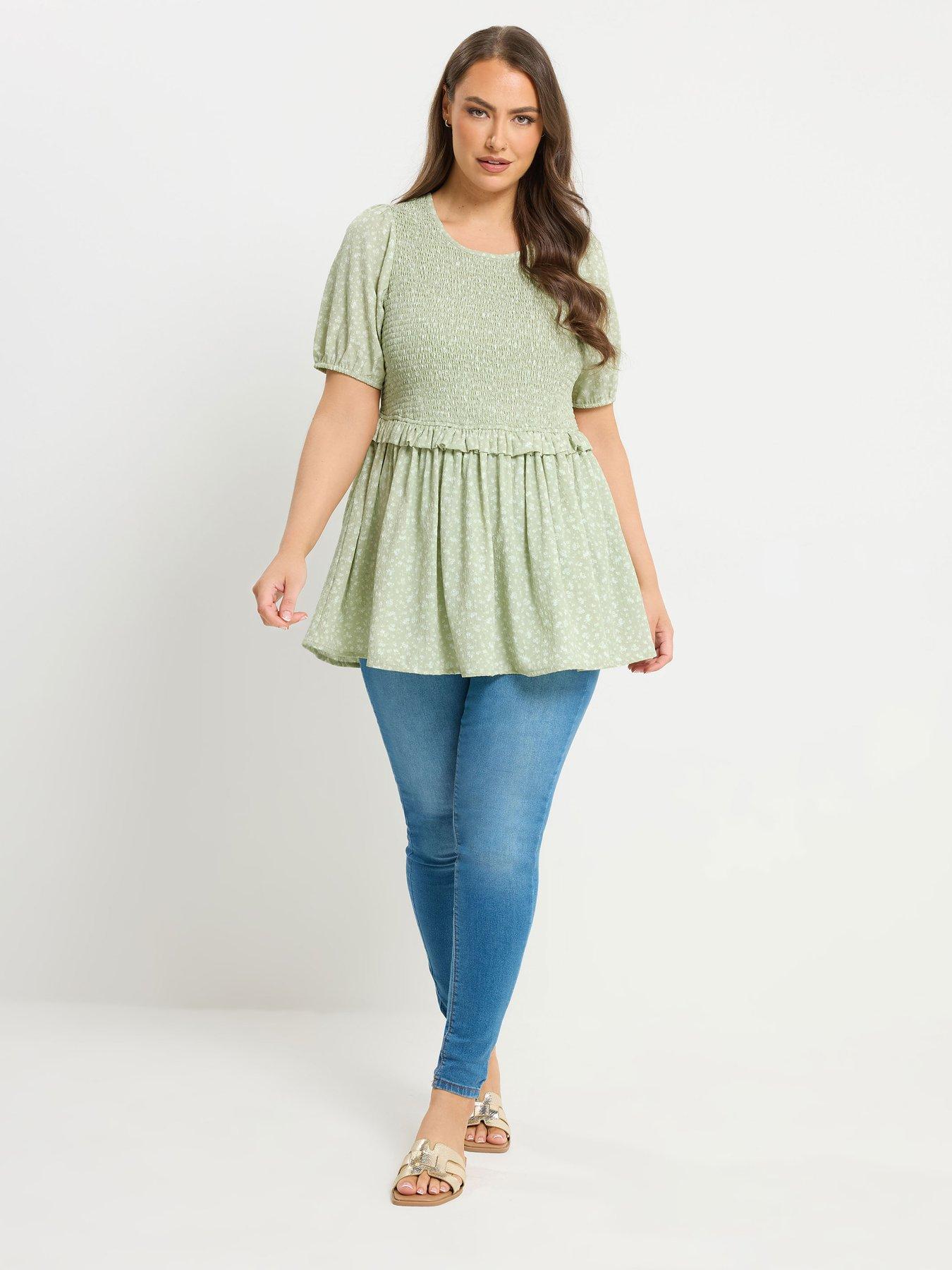 yours-curve-texture-shirred-peplum-topback